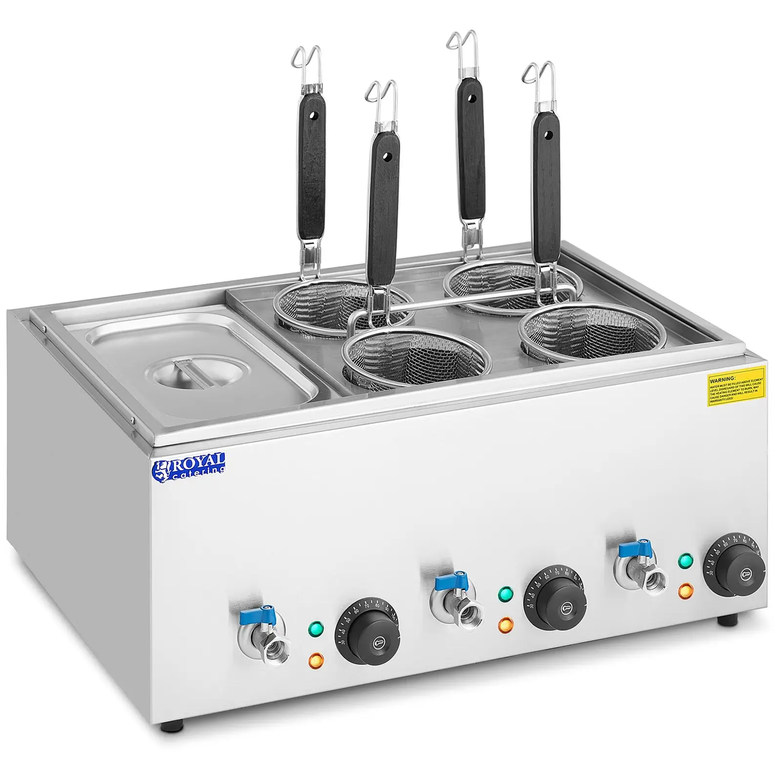 Cuocipasta elettrico con 4 Cestelli e Contenitori GN 1/3 - Temperatura: 30 - 110 °C