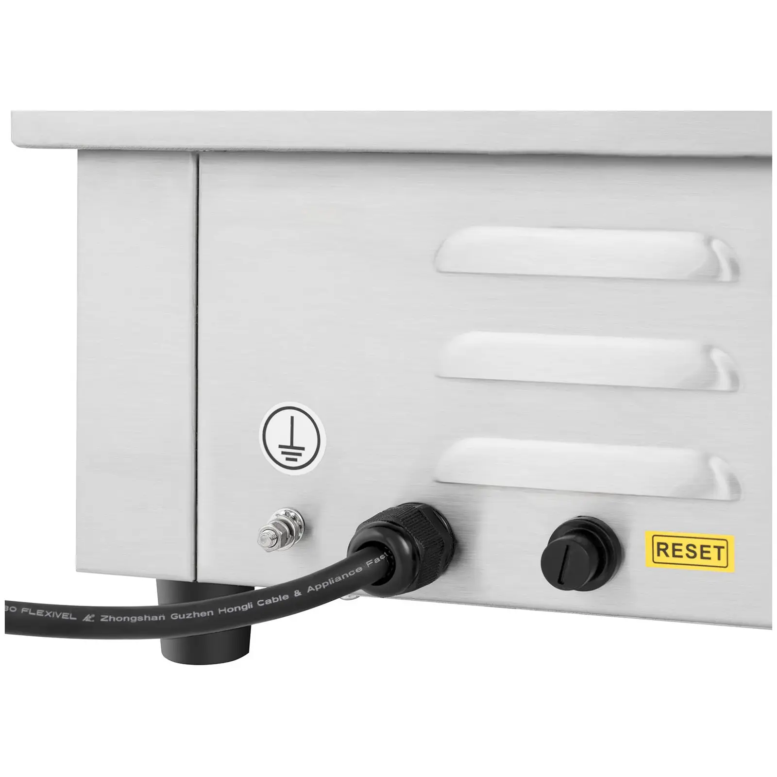Elektrická grilovací deska - 730 x 400 mm - Royal Catering - Flat - 2 x 2,200 W (Barva: Stříbrná)