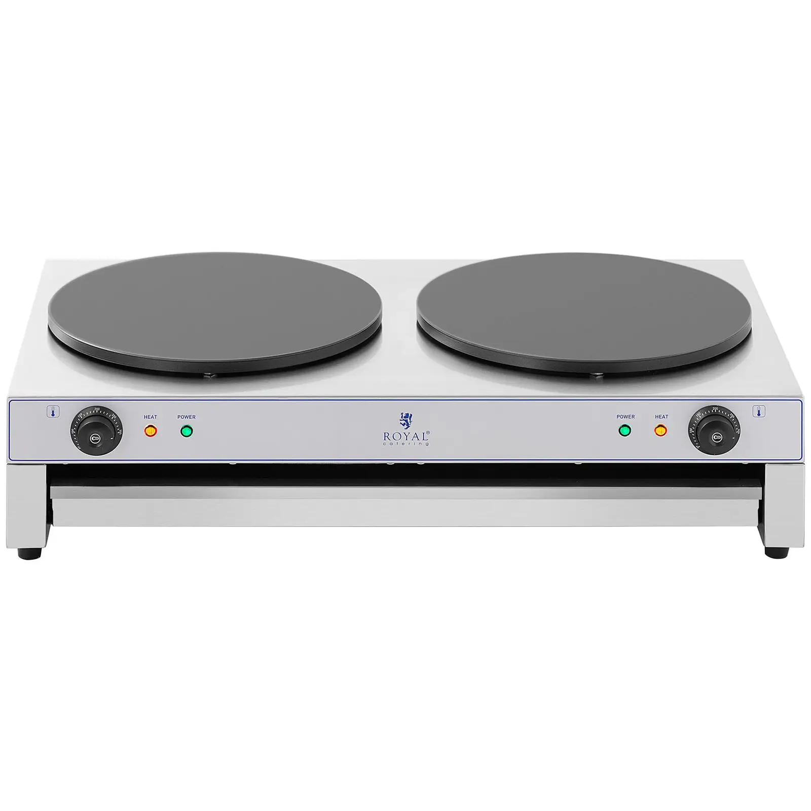 Crepera - 2 x Ø 400 mm - Royal Catering - 2 x 3,000 W - compartimento extraíble