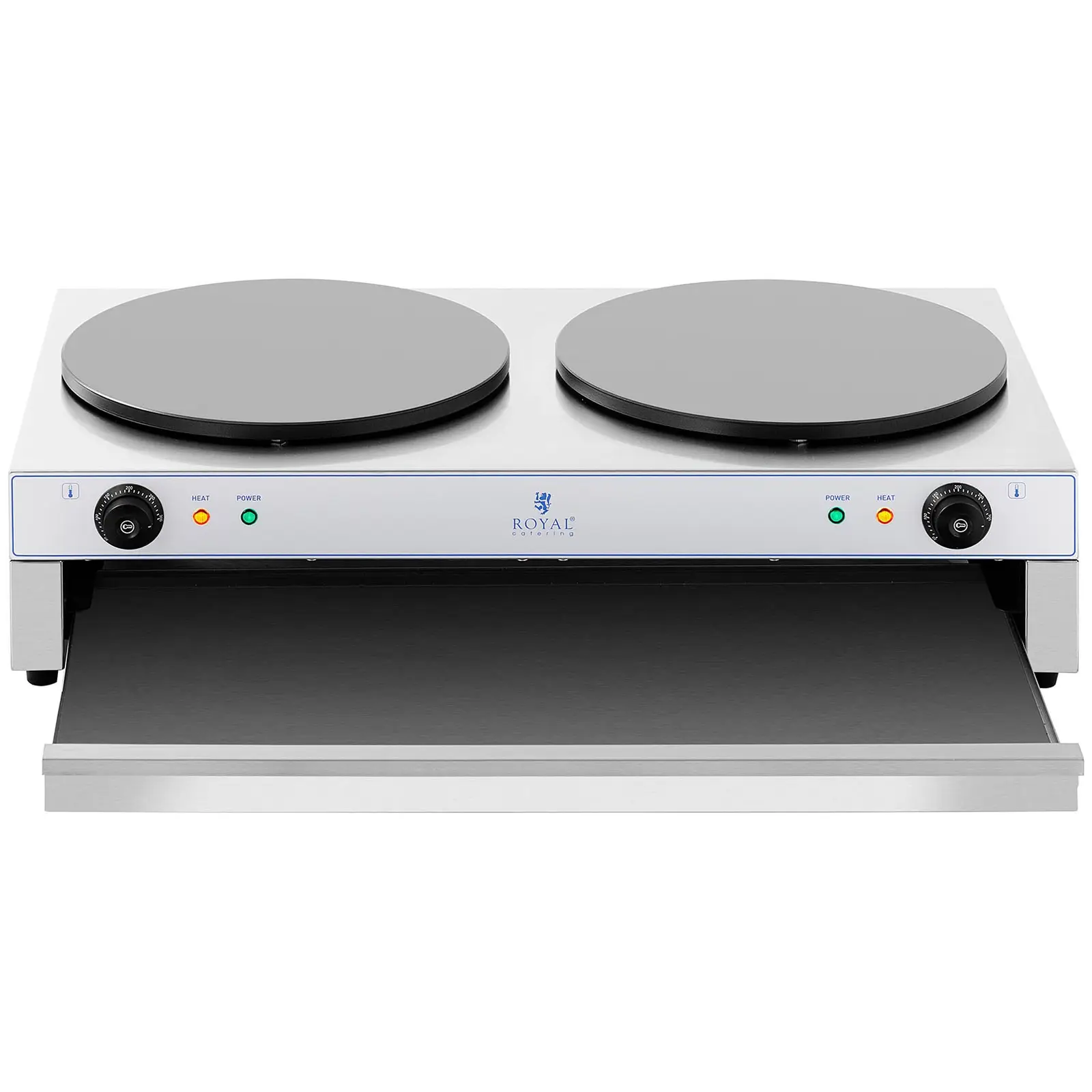 Crepera - 2 x Ø 400 mm - Royal Catering - 2 x 3,000 W - compartimento extraíble