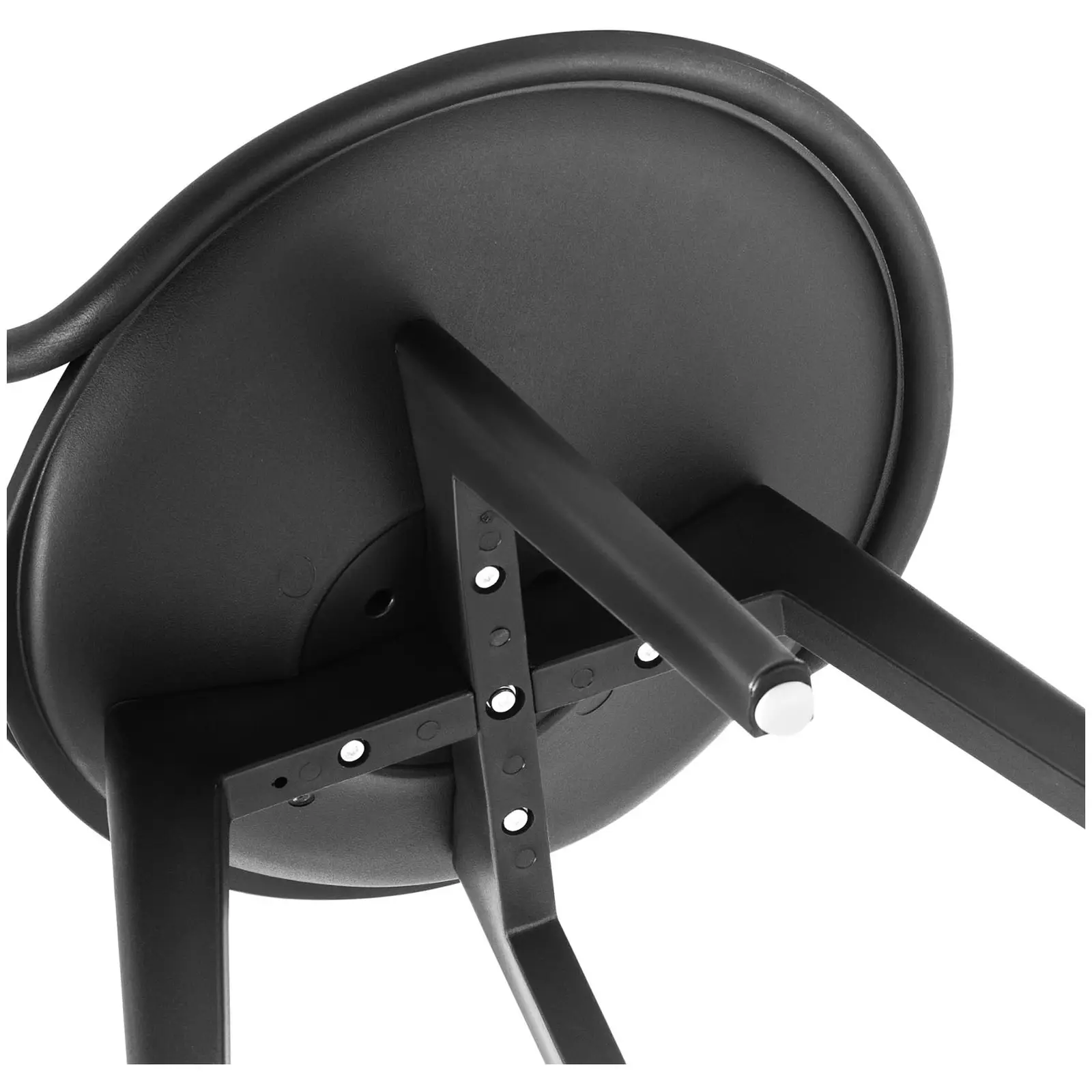 B-zboží Židle – sada 2 kusů – Royal Catering – do 150 kg – otevřené opěradlo – vycentrované nohy – černá barva (Hloubka sedáku: 45 cm)