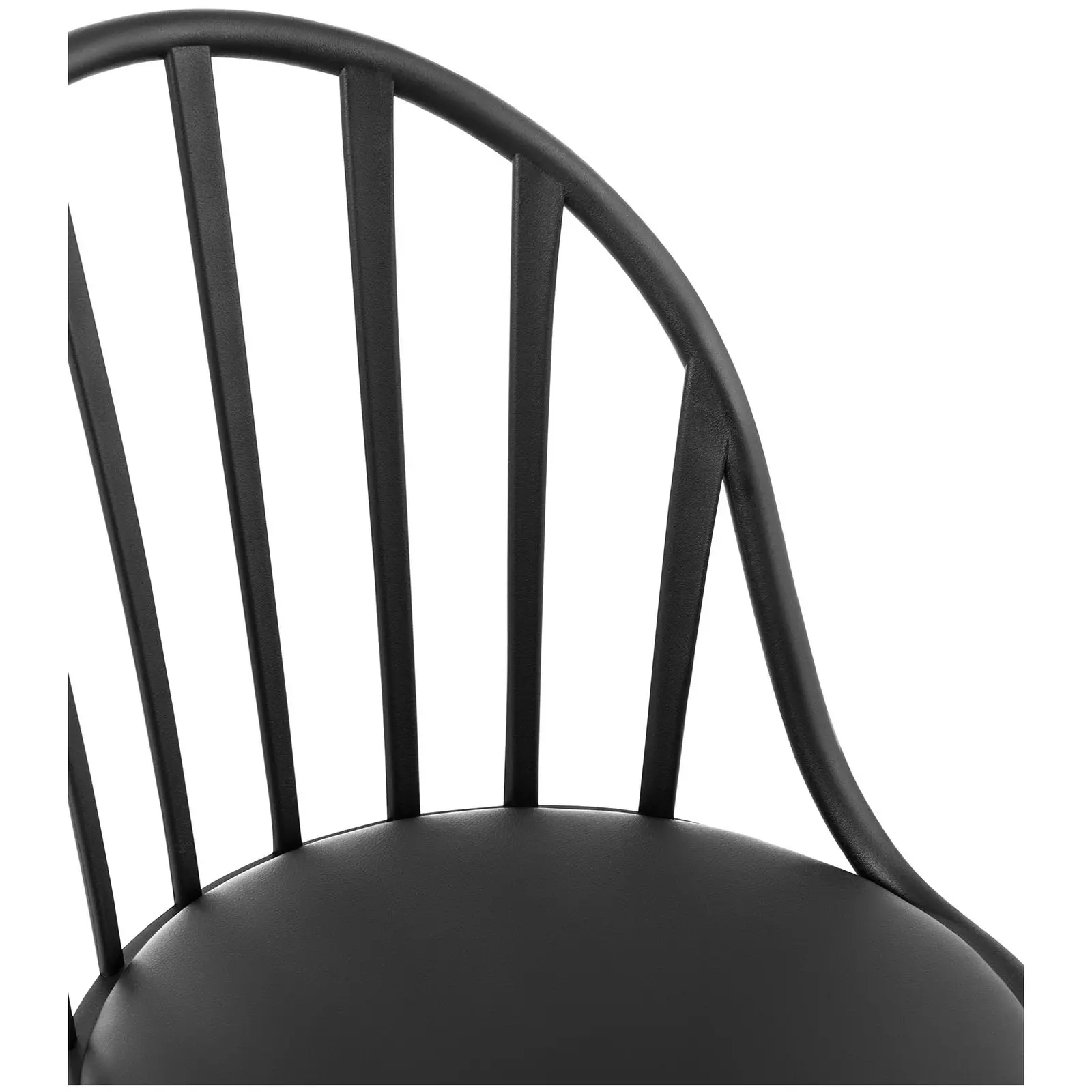 Chaise - Lot de 2 - Royal Catering - 150 kg max. - Dossier ouvert - Pieds centrés - Noir