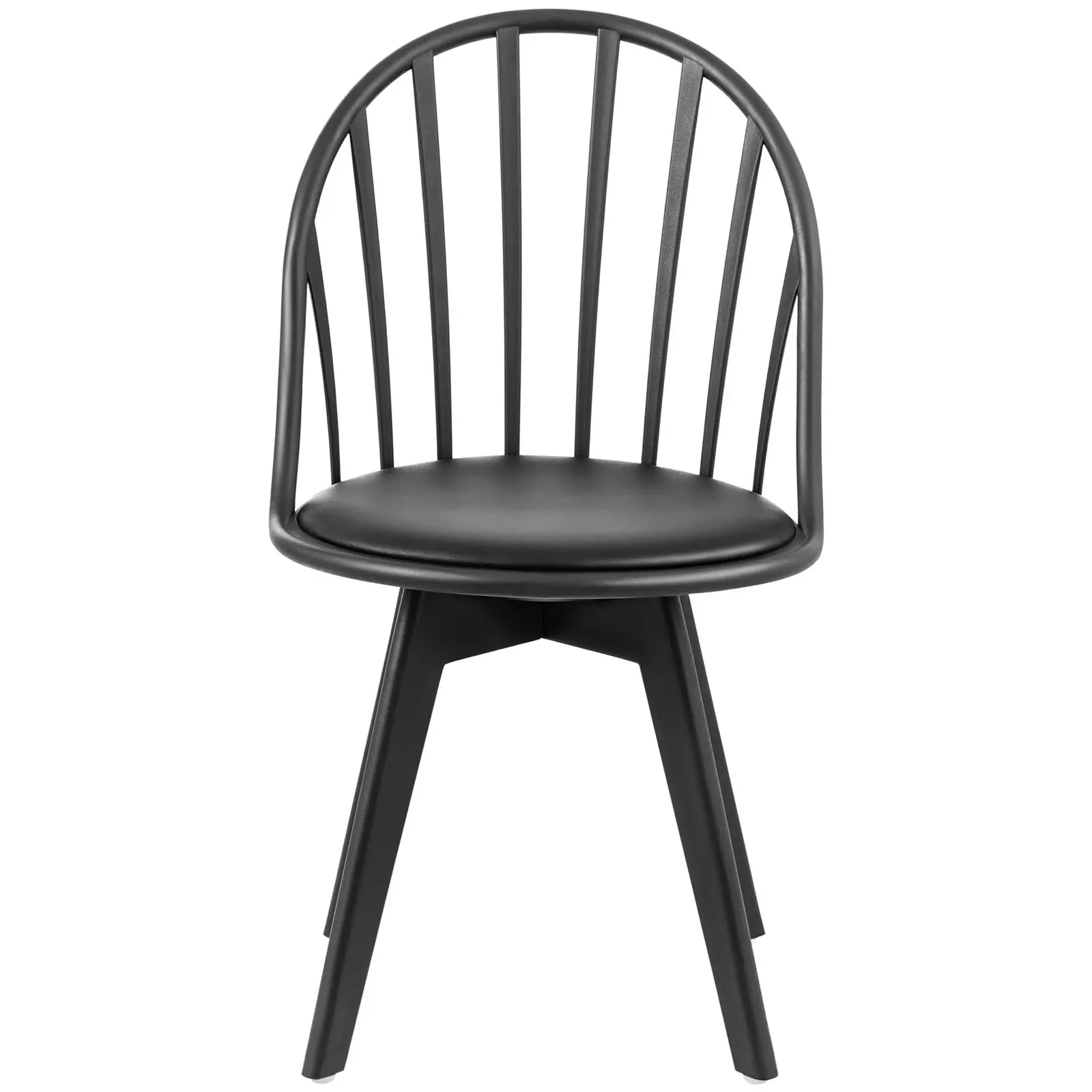Factory second Chair - set of 2 - Royal Catering - up to 150 kg - open backrest - centred legs - black