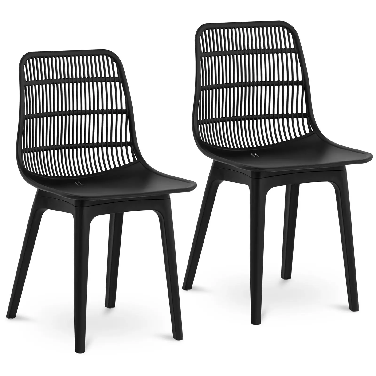 Chair - set of 2 - Royal Catering - up to 150 kg - backrest with air slits - black