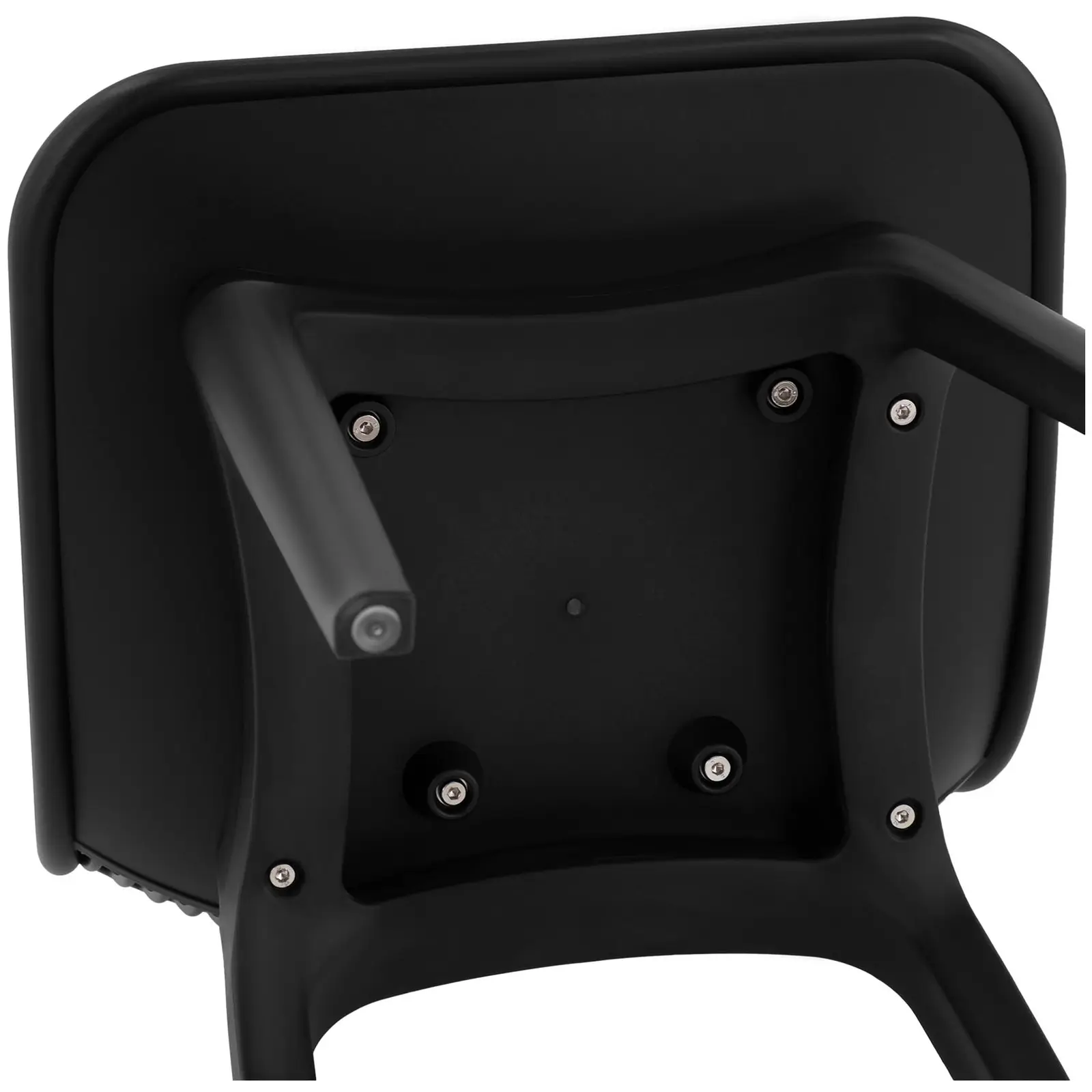 B-zboží Židle – sada 2 kusů – Royal Catering – do 150 kg – opěradlo s otvory – černá barva (Hloubka sedáku: 46 cm)