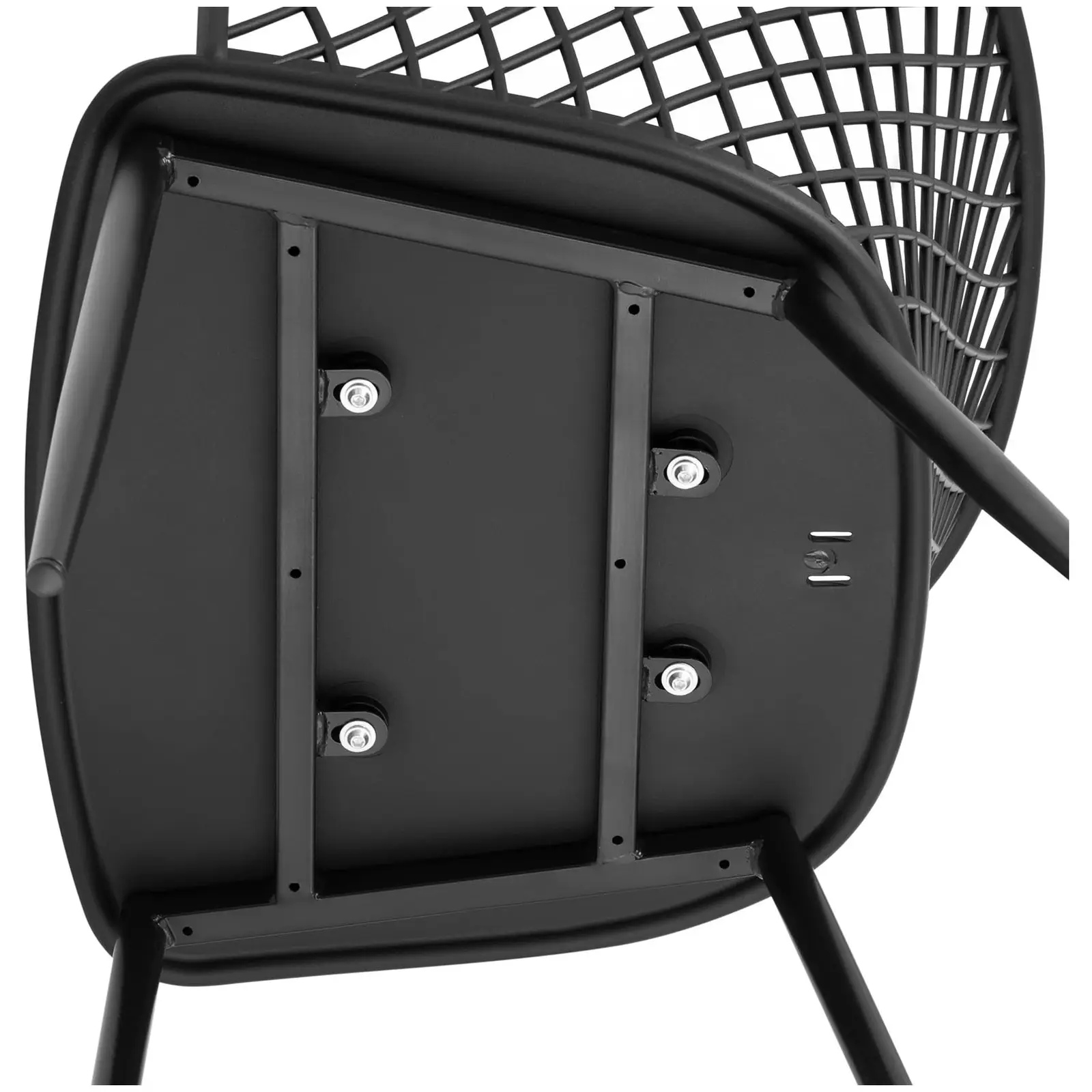 B-zboží Židle – sada 2 ks – Royal Catering – do 150 kg – opěradlo s diamantovým vzorem – loketní opěrka – černá barva (Hloubka sedáku: 40 cm)