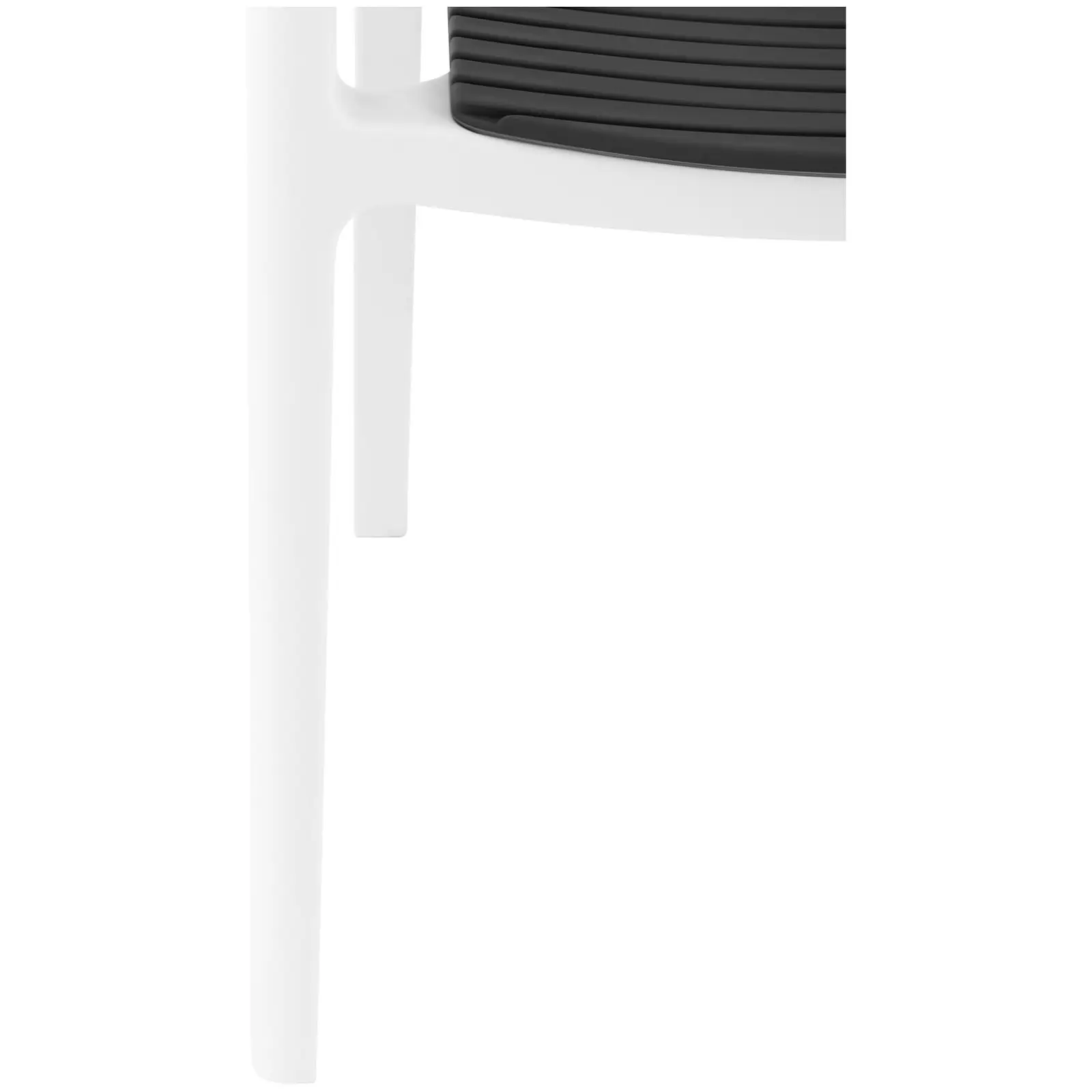 Chaise - Lot de 4 - Royal Catering - 150 kg max. - Dossier avec fentes d'aération - Accoudoirs - Gris (Largeur du siège: 49 cm)