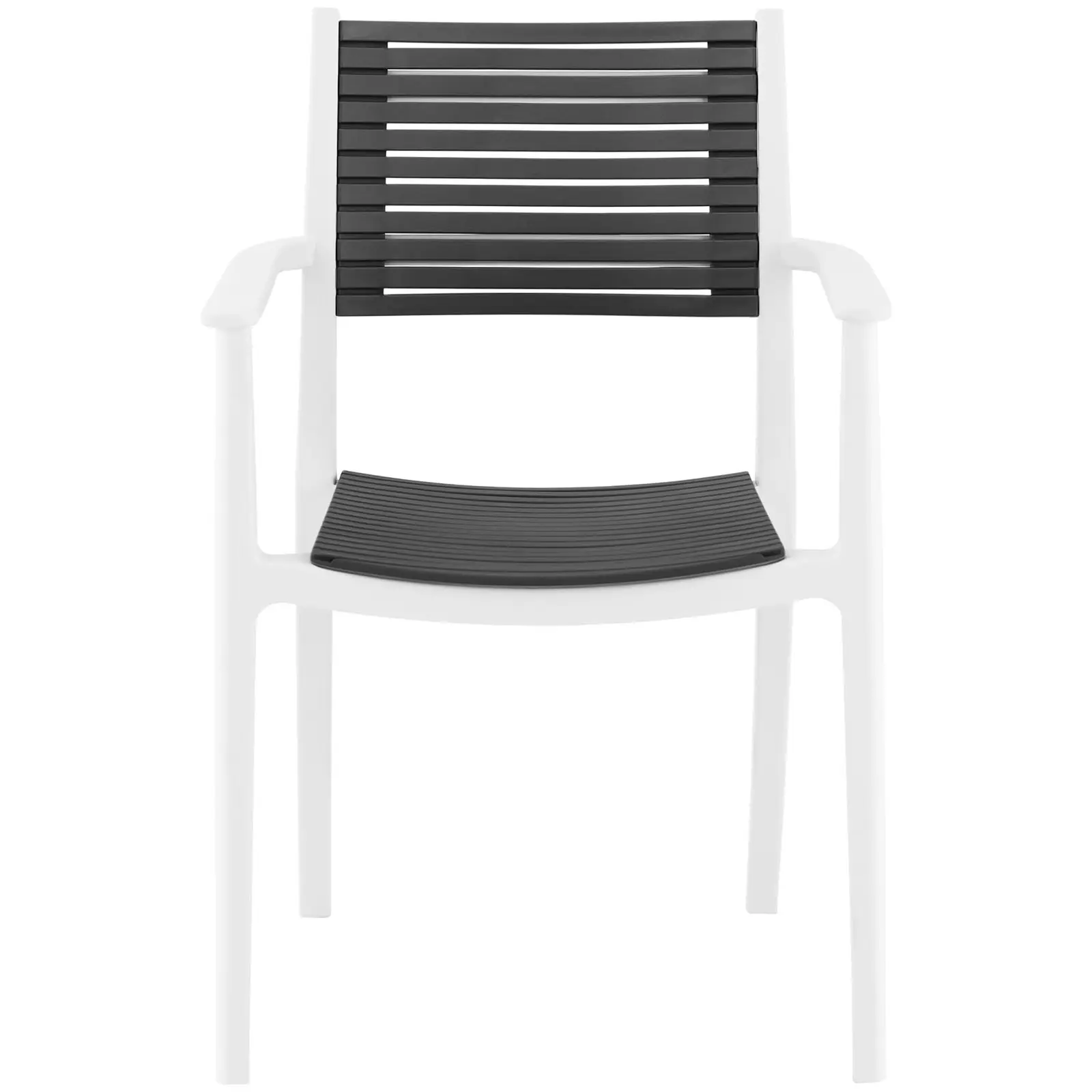 Chaise - Lot de 4 - Royal Catering - 150 kg max. - Dossier avec fentes d'aération - Accoudoirs - Gris (Couleur(s): Gris)