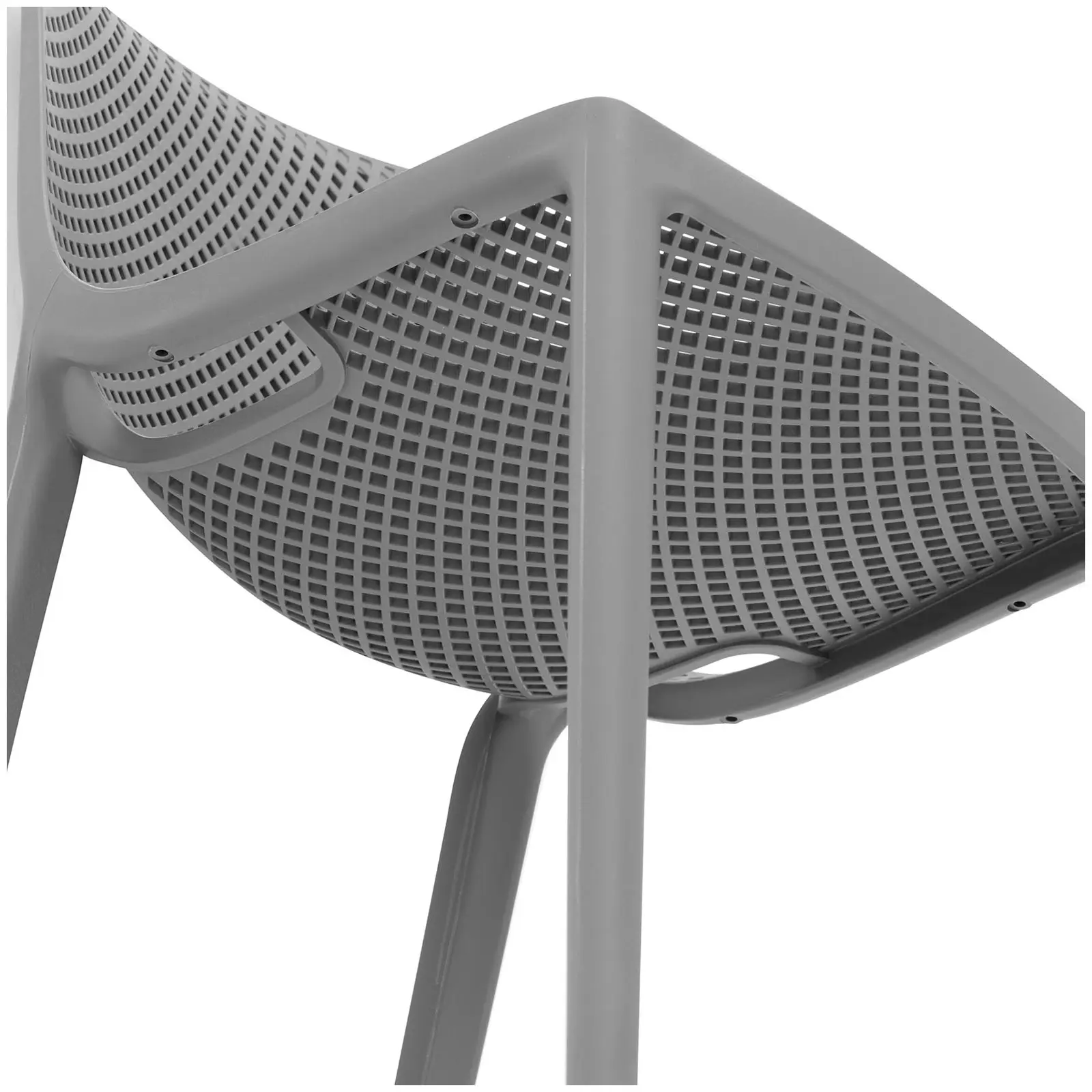 Chaise - Lot de 4 - Royal Catering - 150 kg max. - Dossier tressé - Gris (Largeur du siège: 42 cm)