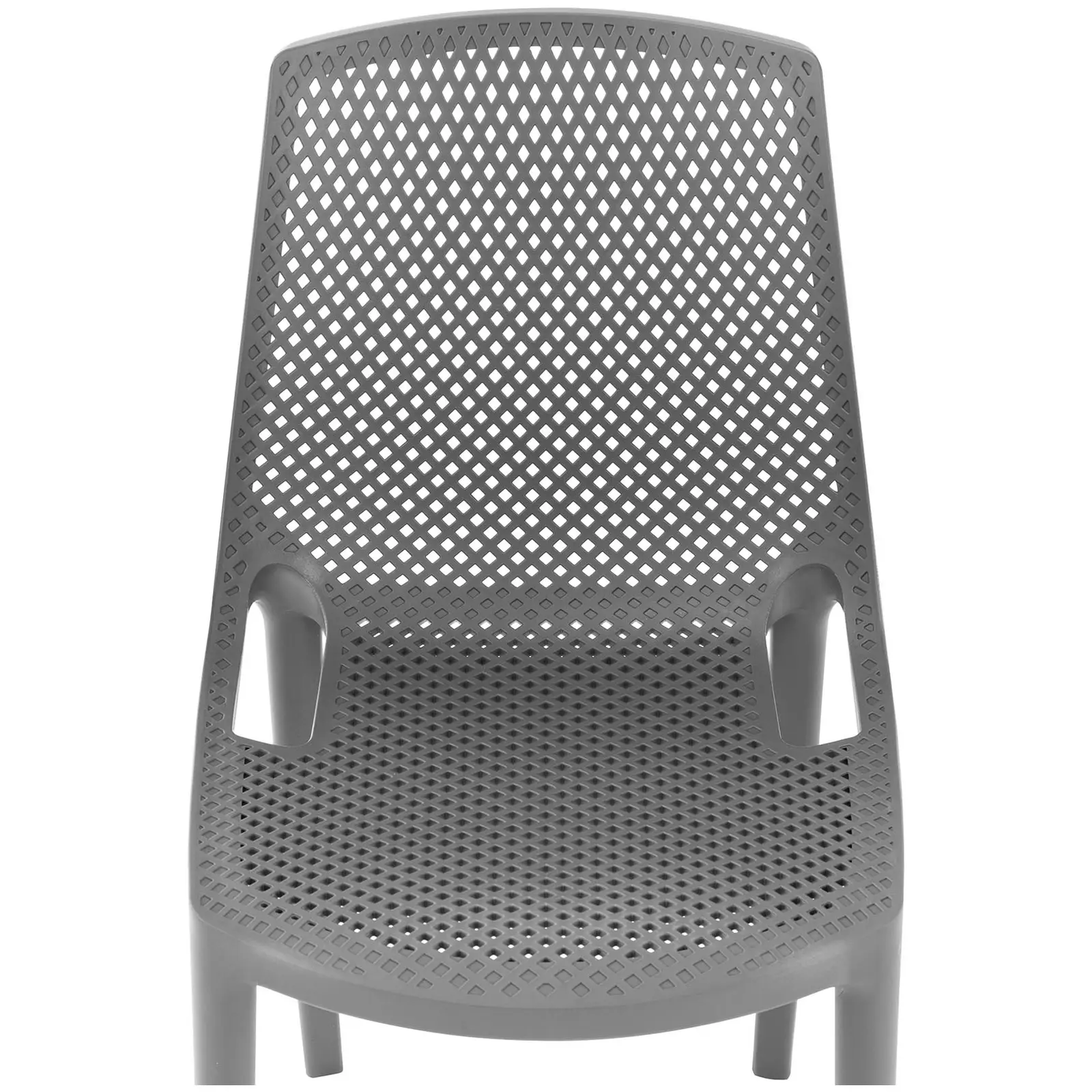 Chaise - Lot de 4 - Royal Catering - 150 kg max. - Dossier tressé - Gris (Matériau(x): PP)