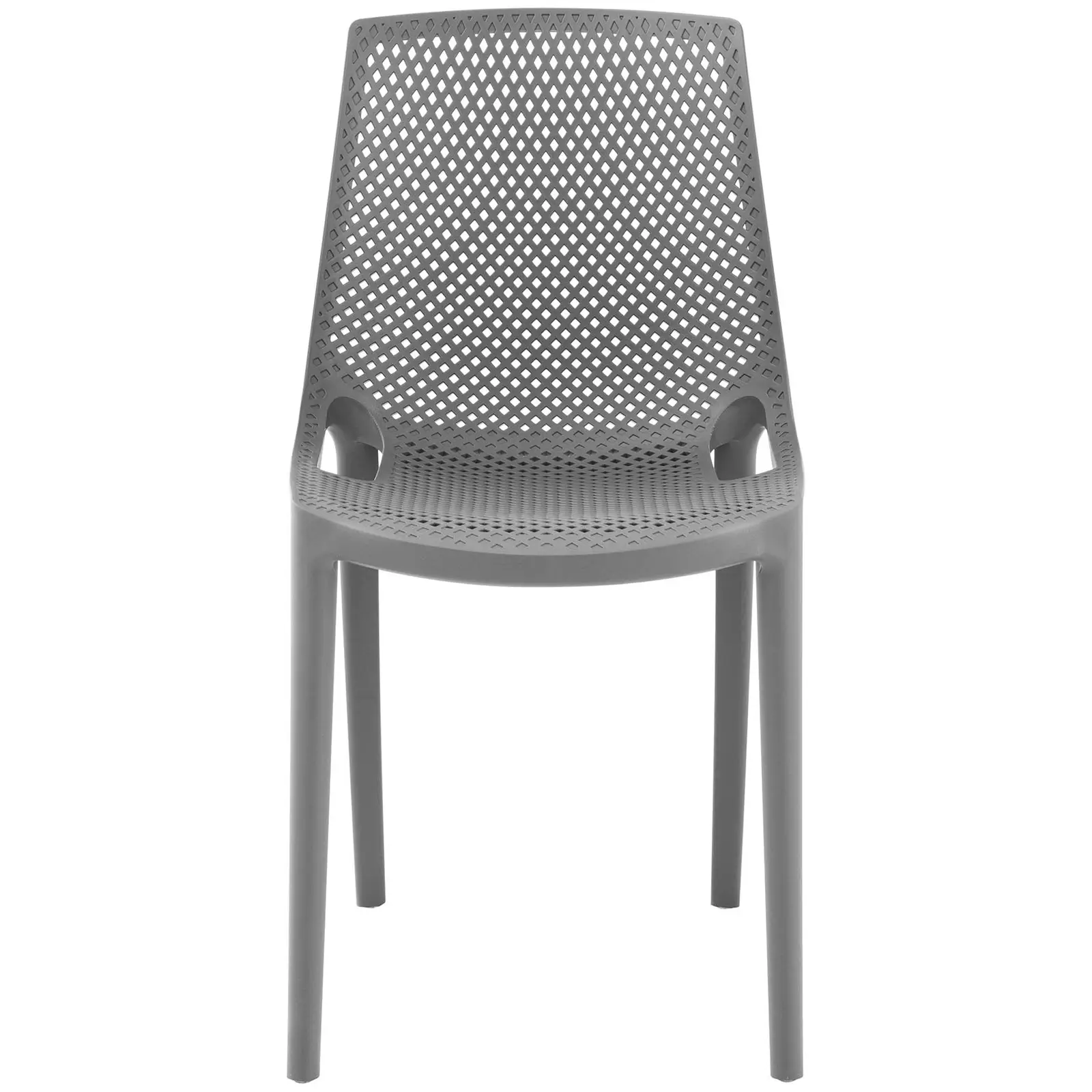 Chaise - Lot de 4 - Royal Catering - 150 kg max. - Dossier tressé - Gris (Hauteur min. siège(s) [cm]: 48)