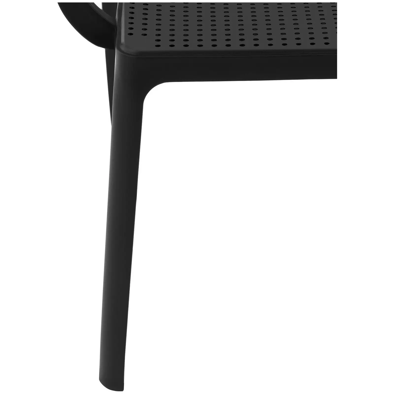 Stolička - súprava 4 ks - do 150 kg - opierka chrbta s vetracími otvormi - lakťová opierka - čierna