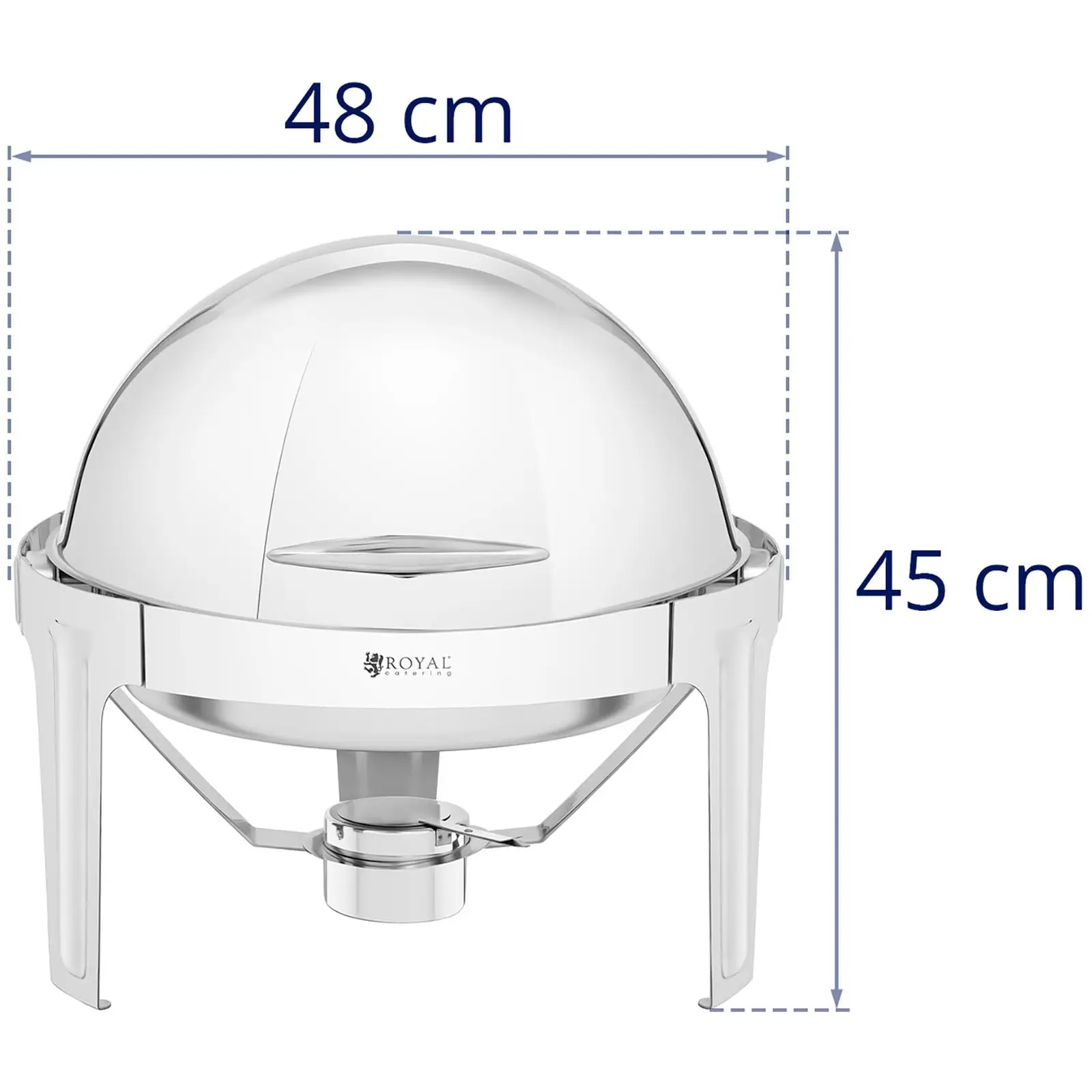 Chafing dish - kulatý - Royal Catering - 5,8 l (Úchyt, který se nezahřívá (Cool Touch): Ano)