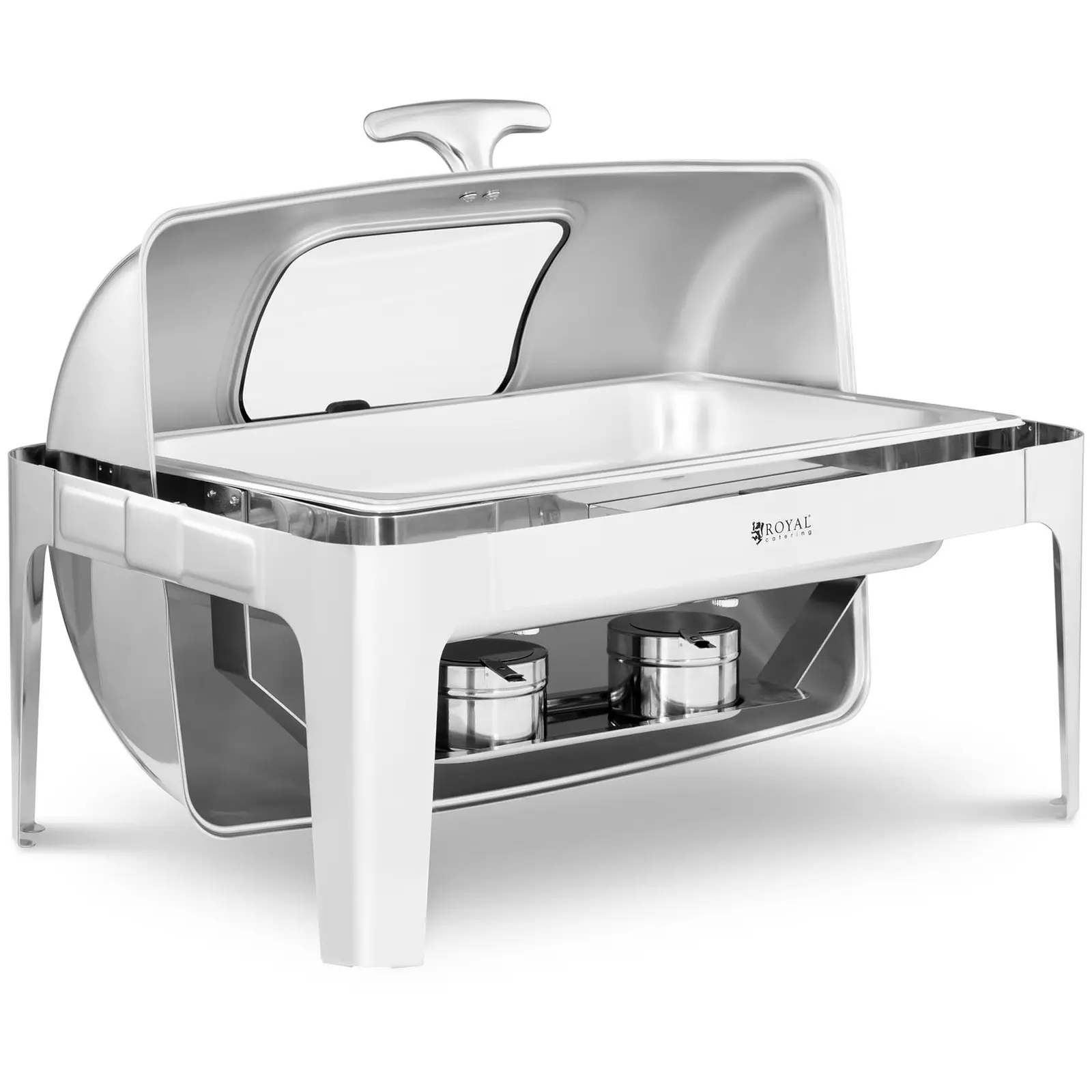 Chafing Dish - GN 1/1 - Royal Catering - 8,5 L - 2 contenedores de combustible - Ventana