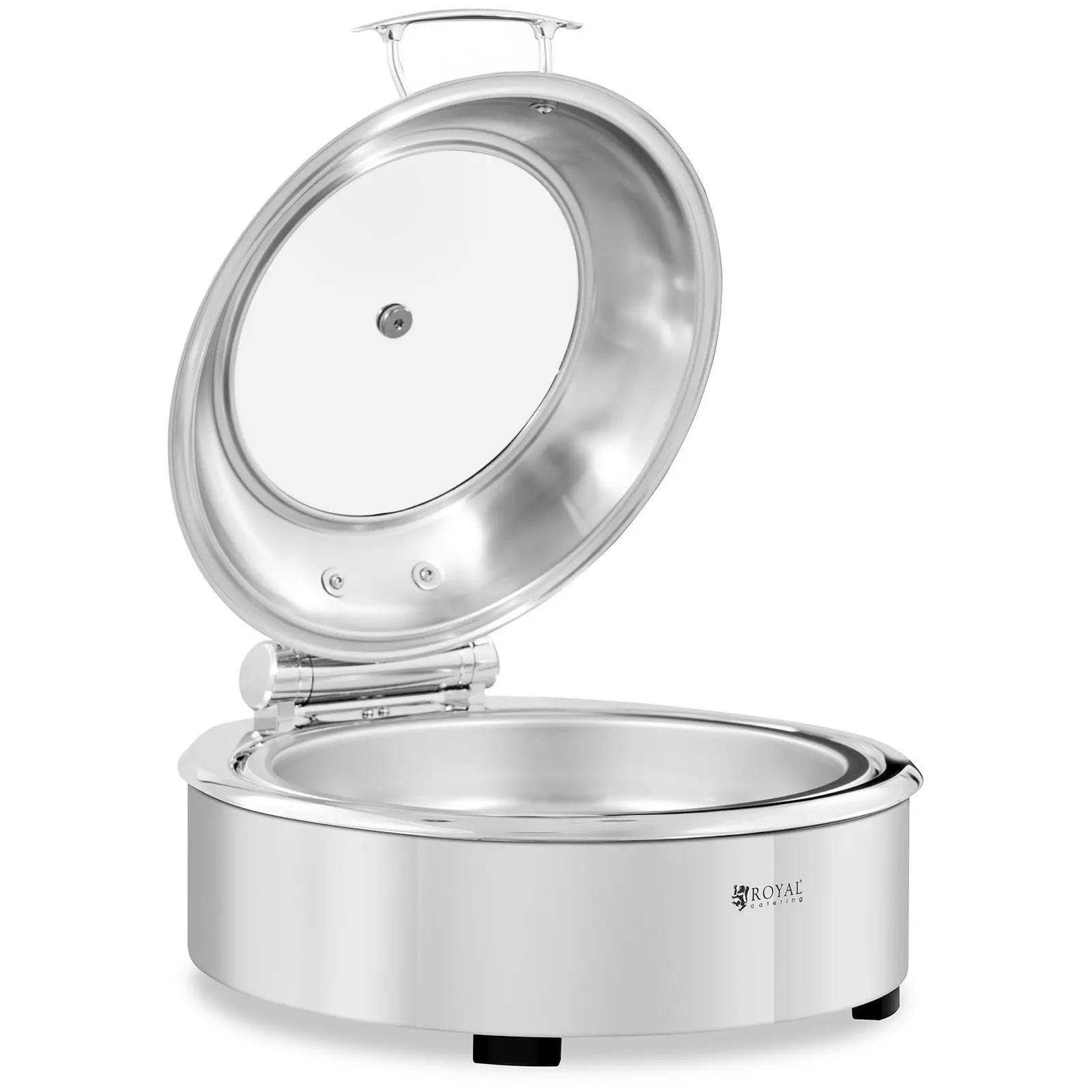 Chafing dish - rund med glaslåg - Royal Catering - 5,5 l