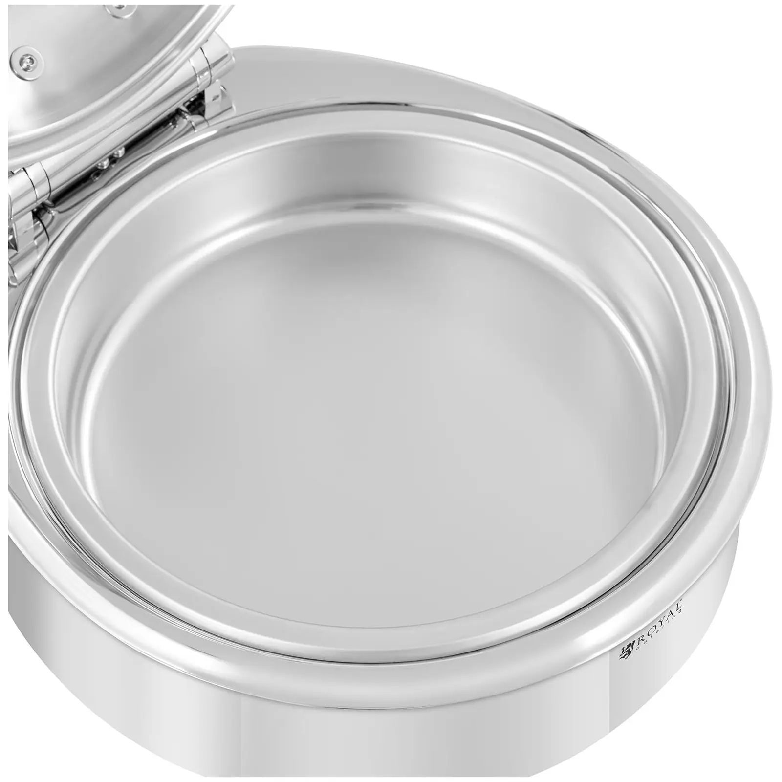 Chafing dish - rund med glaslåg - Royal Catering - 5,5 l (Kapacitet: 5.5 l)