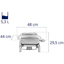 Chafing dish - GN 2/3 - Royal Catering - 5,3 l - 1 bruleur