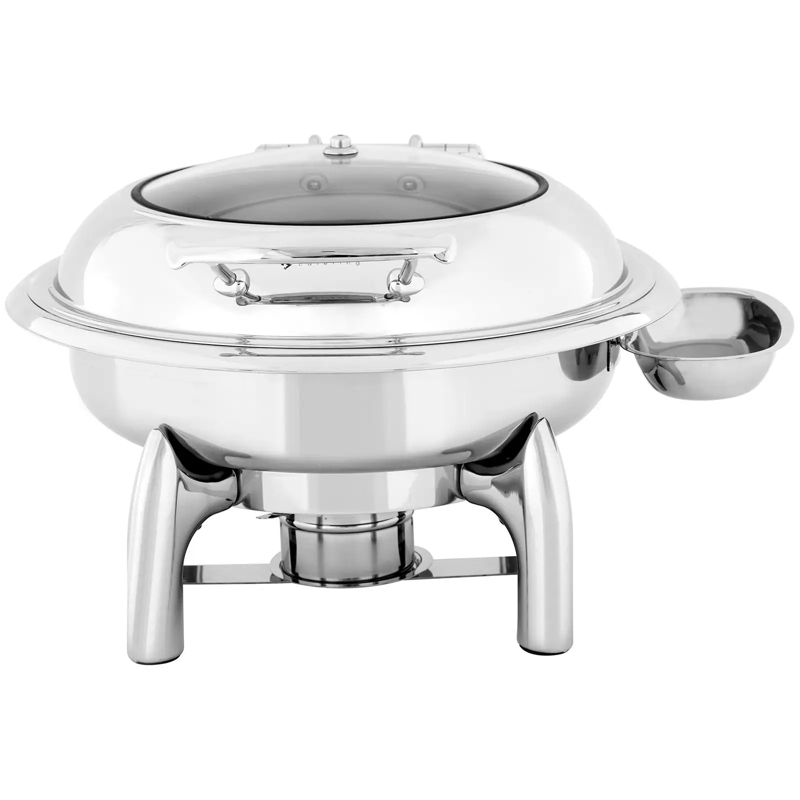 Chafing dish - rund med glaslåg - Royal Catering - 5,5 l (Volumen, vandtank: 8.5 l)