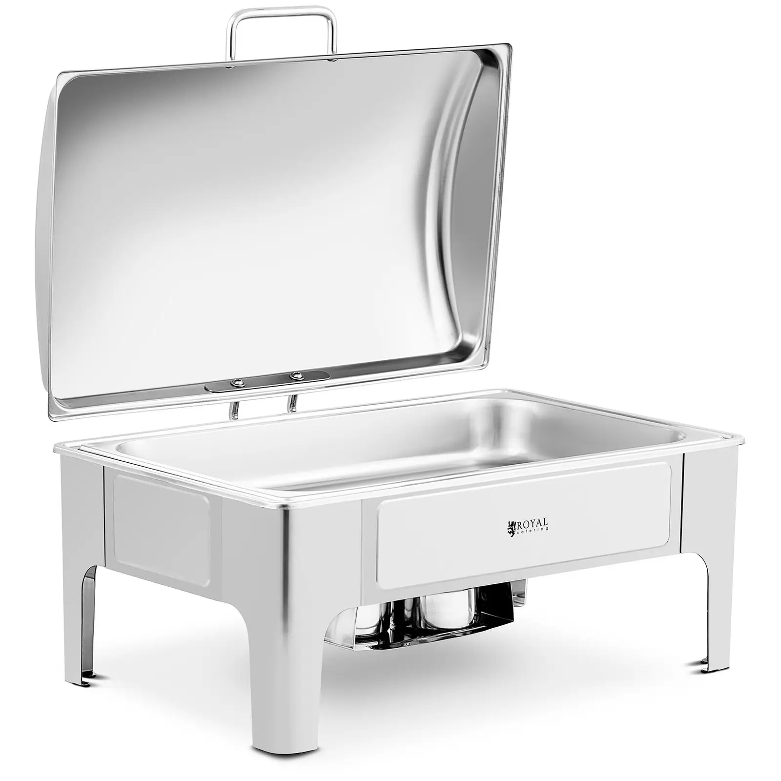 Chafing dish - GN 1/1 - Royal Catering - 8,5 l - 2 bruleurs - Forme arrondie