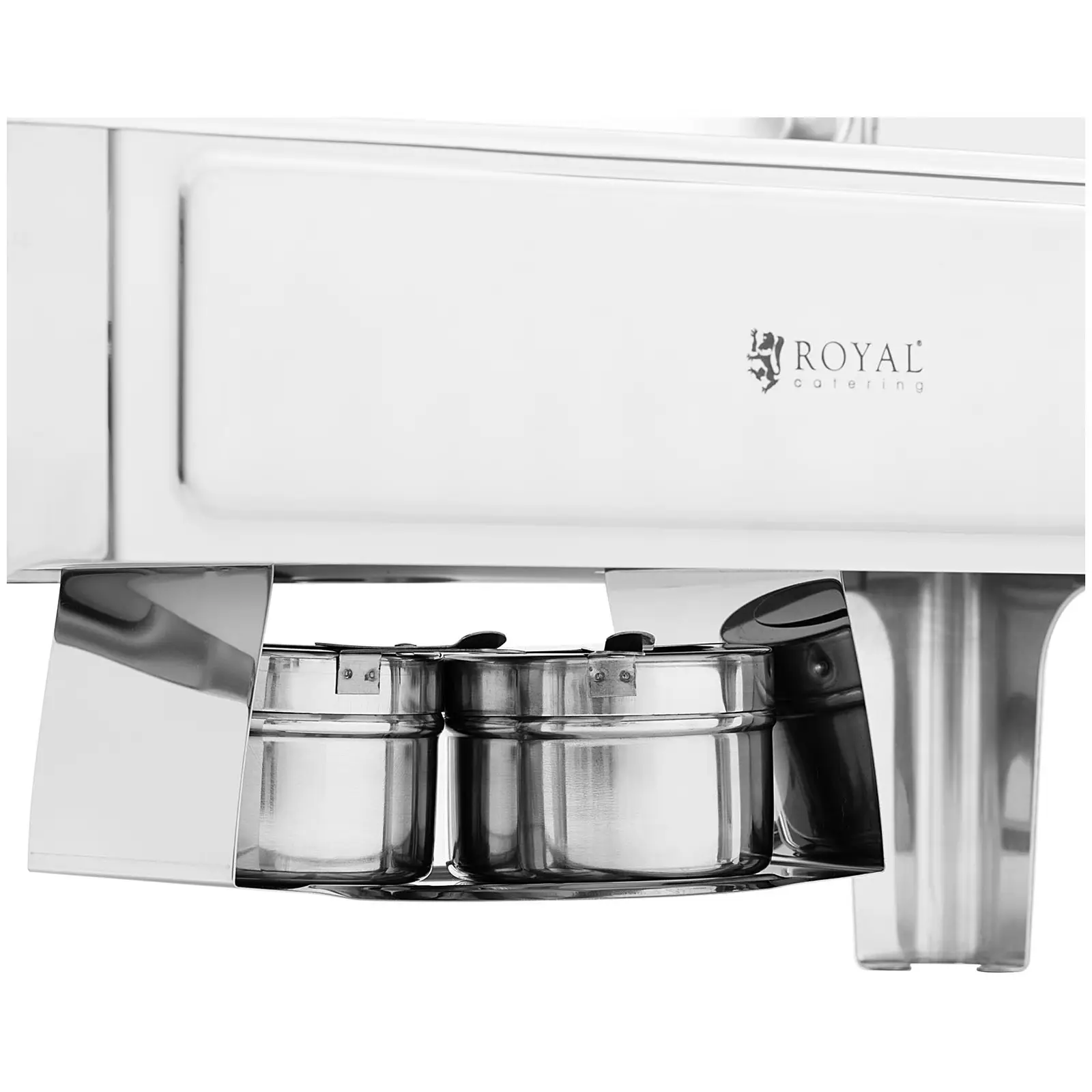 Chafing dish - GN 1/1 - Royal Catering - 8,5 l - 2 x palivový článek - polkulatý (Držáky paliva: Ano)