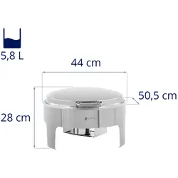 Chafing Dish - okrúhly - 5,8 l - 1 palivový článok