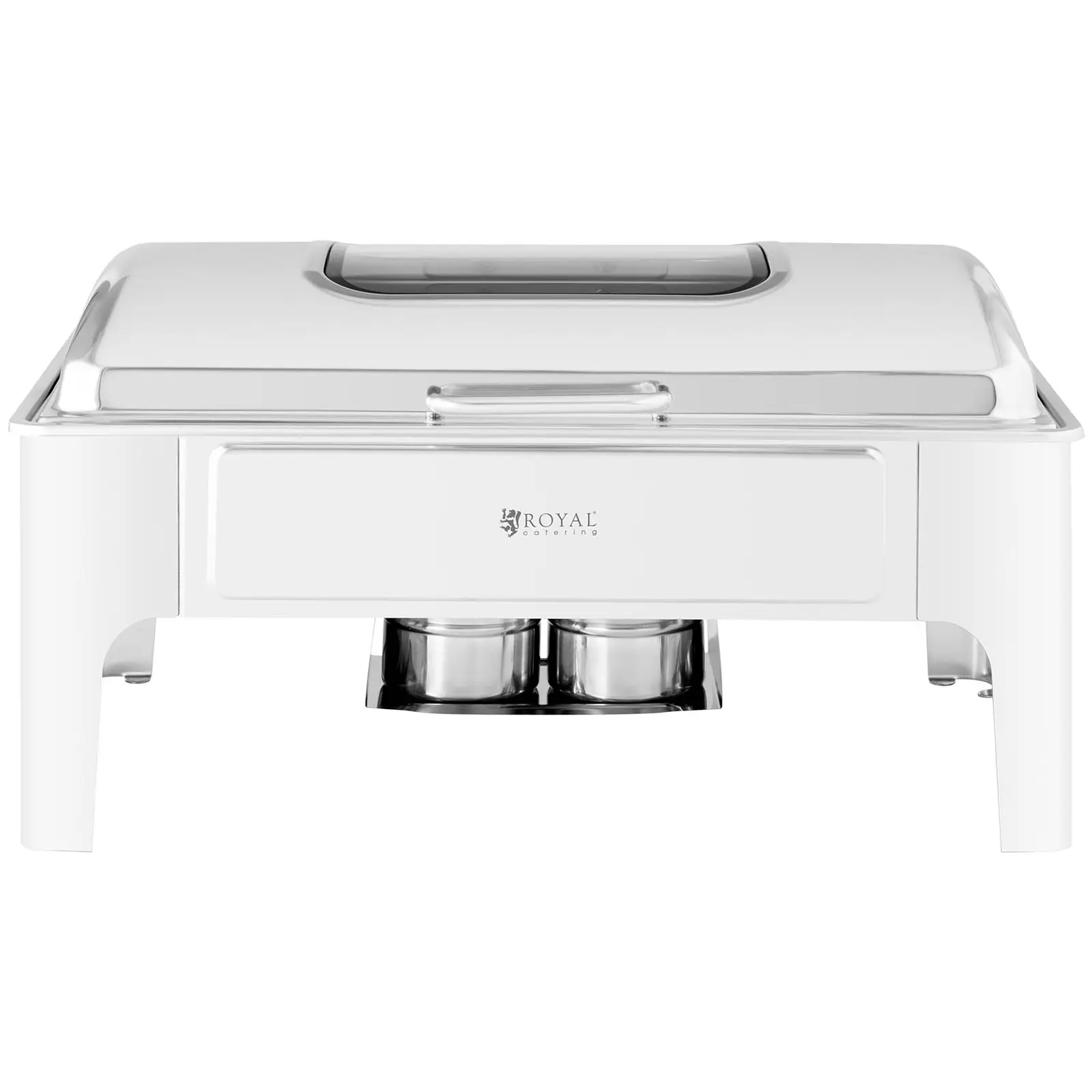 Chafing dish - GN 1/1 - Royal Catering - 8,5 l - 2 palivových článků - okénko (Úchyt, který se nezahřívá (Cool Touch): Ano)