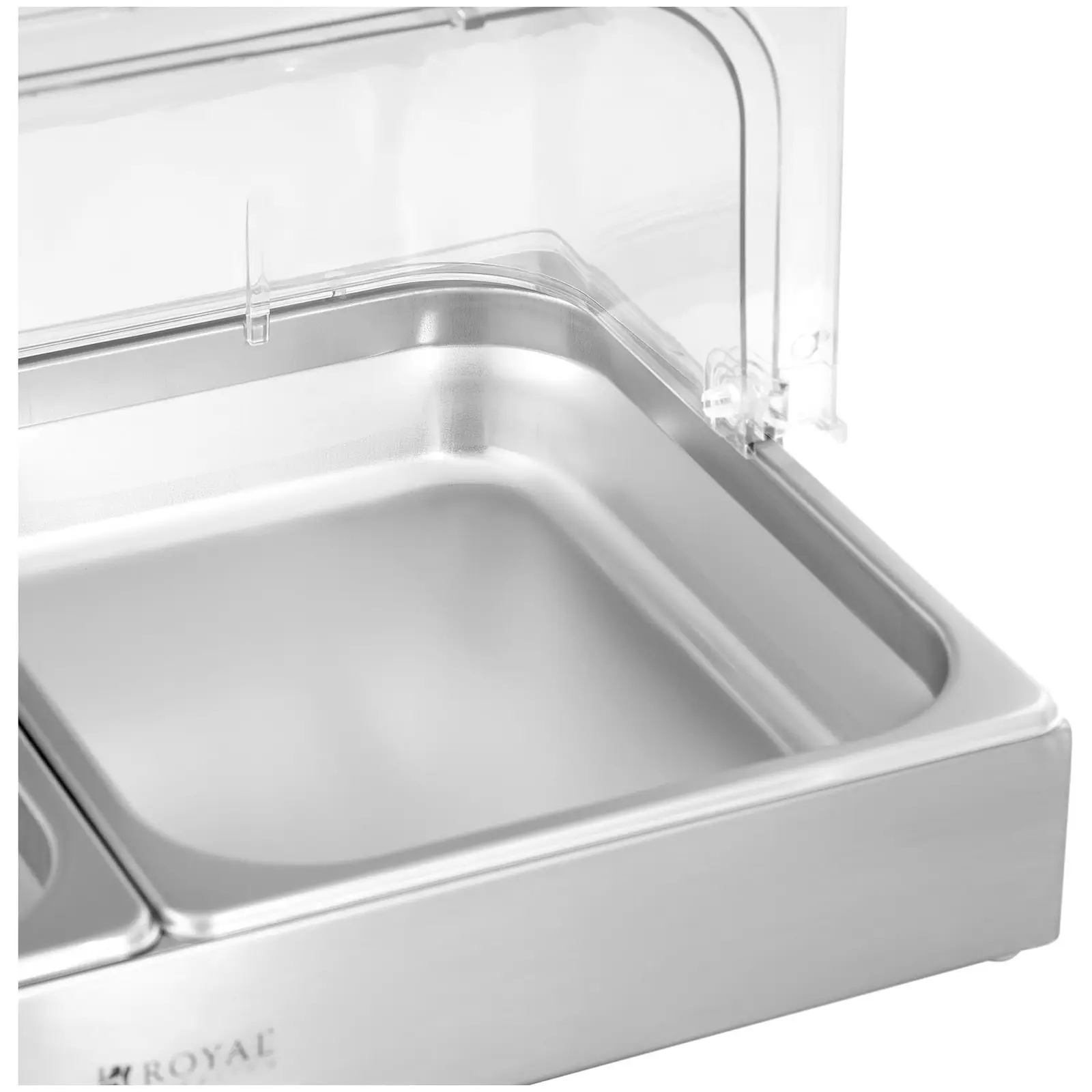 Bufetová vitrína - 2 x 4 l - Royal Catering - 535 x 335 x 250 mm (Barva: Stříbrná)