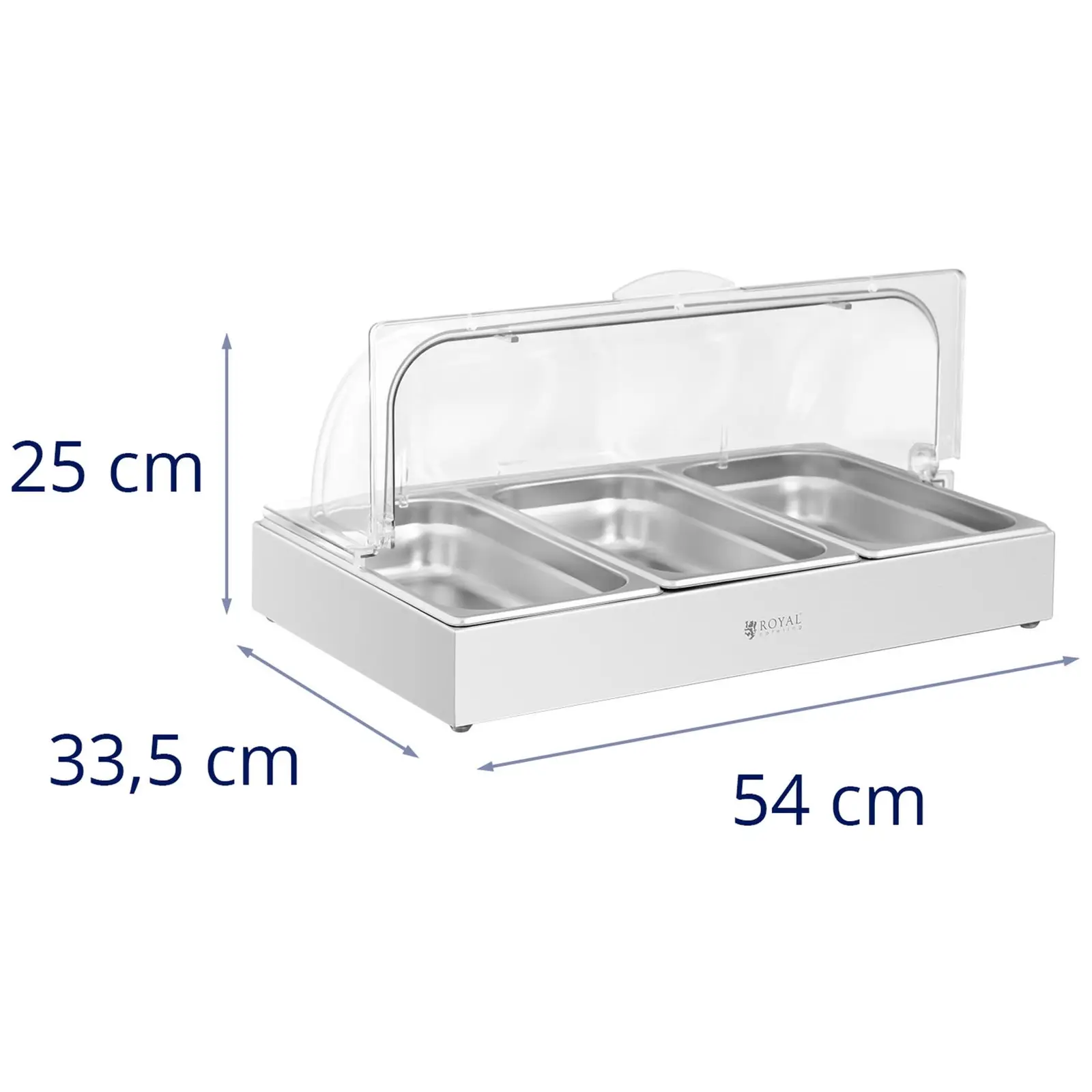 Bufetová vitrína - 3 x 2,6 l - Royal Catering - 535 x 335 x 250 mm (Rozměry (DxŠxV): 53 x 33 x 25 cm)