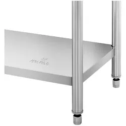 Stainless Steel Work Table - 200 x 60 cm - upstand - 195 kg capacity - Royal Catering