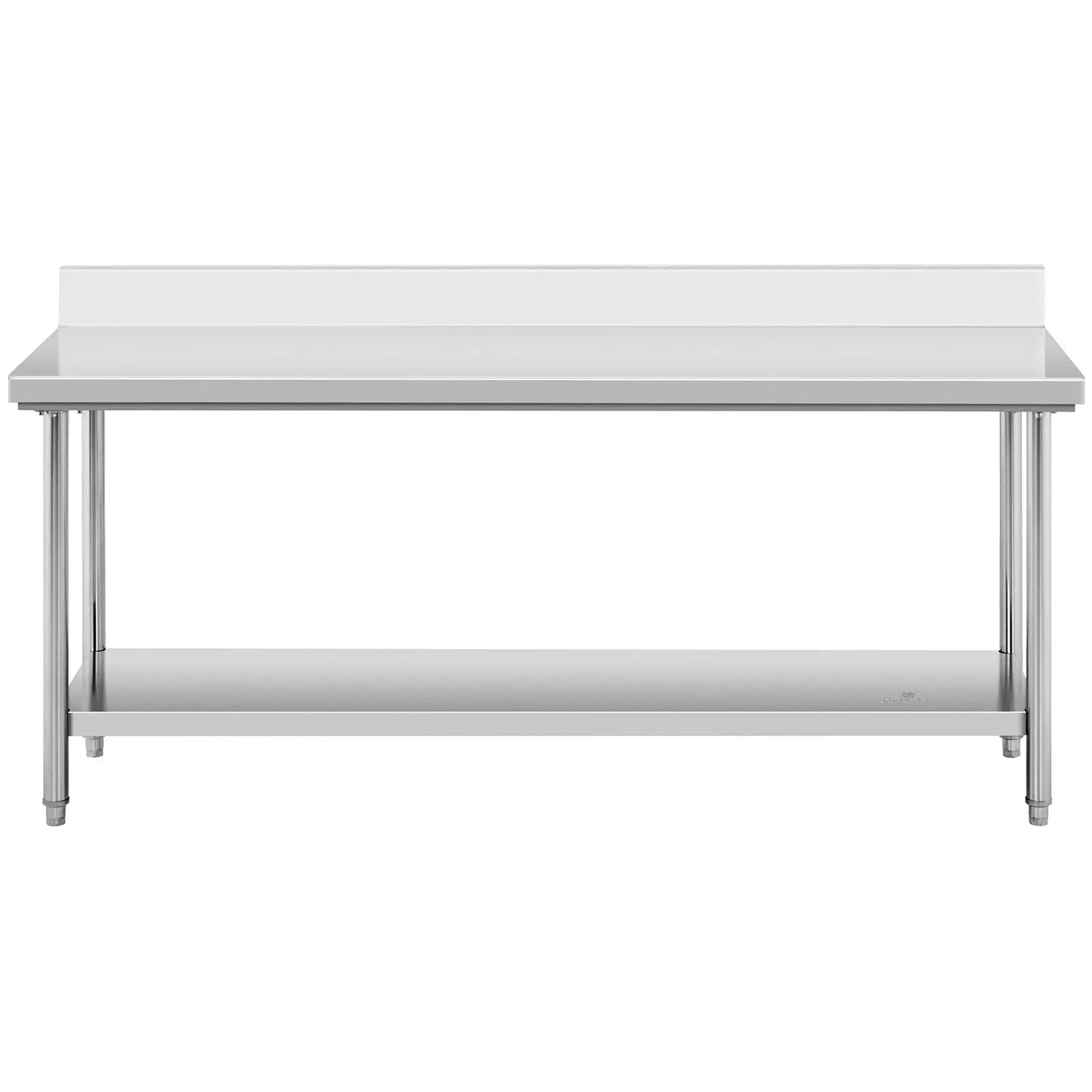 Pracovný stôl z nehrdzavejúcej ocele - 200 x 60 cm - lem - nosnosť 195 kg