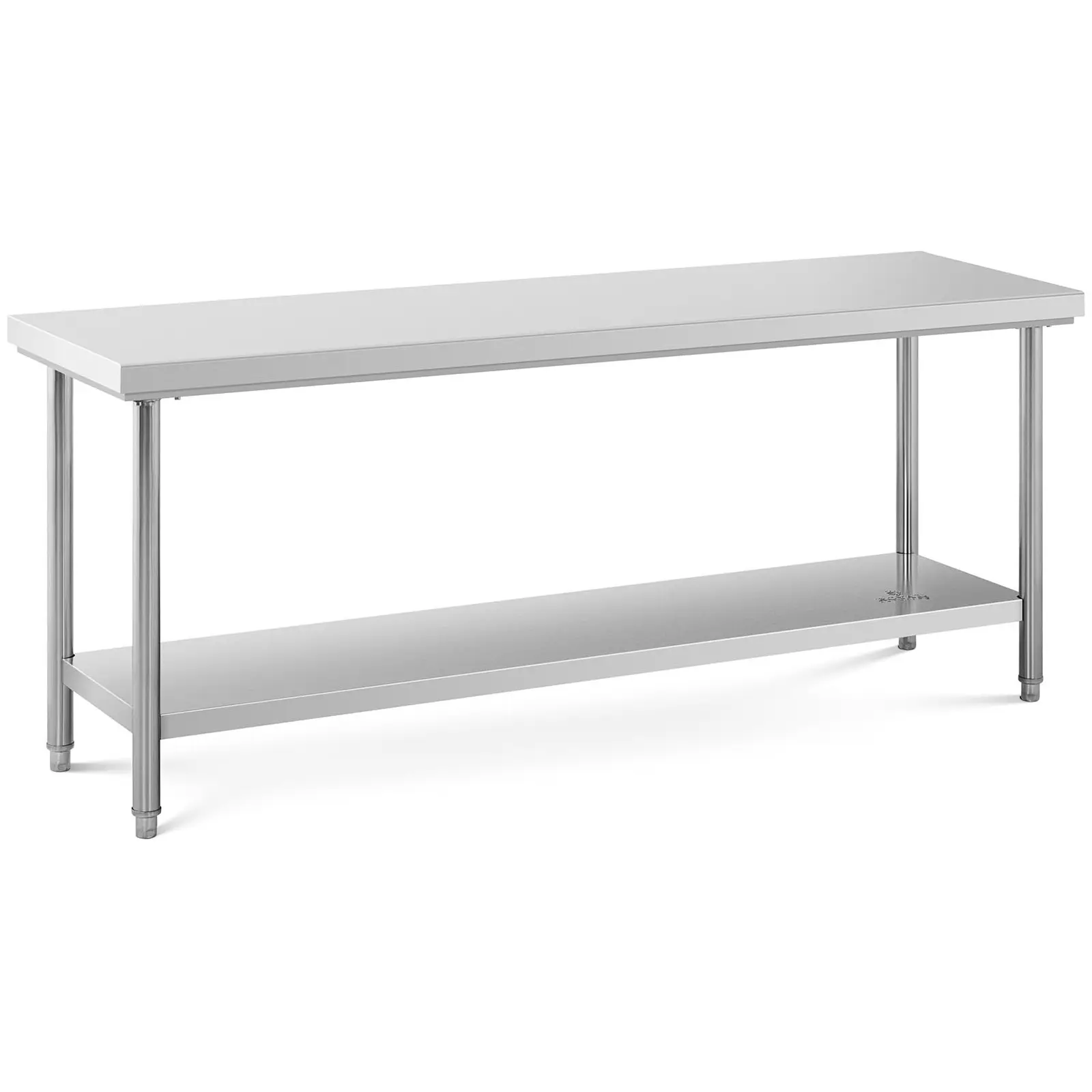 Tavolo acciaio inox - 200 x 60 cm - 195 kg capacità massima - Royal Catering