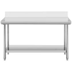 Pracovný stôl z nehrdzavejúcej ocele - 150 x 60 cm - lem - nosnosť 159 kg