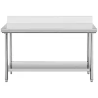 Stainless Steel Work Table - 150 x 60 cm - upstand - 159 kg capacity - Royal Catering