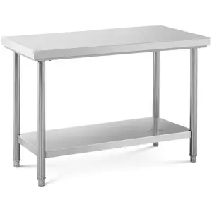 Stainless Steel Work Table - 120 x 60 cm - 137 kg capacity - Royal Catering