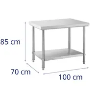 Radni stol od nehrđajućeg čelika - 100 x 70 cm - nosivost 120 kg - Royal Catering