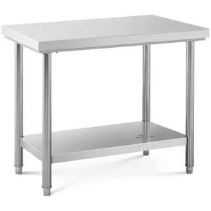Pracovný stôl z nehrdzavejúcej ocele - 100 x 60 cm - nosnosť 114 kg