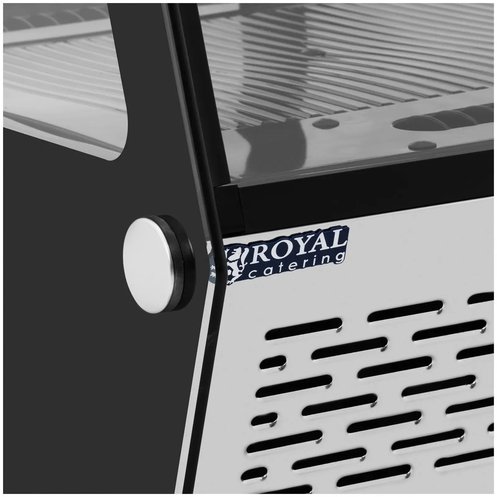 Chladicí vitrína – 120 l – Royal Catering – 3 úrovně – černá barva
