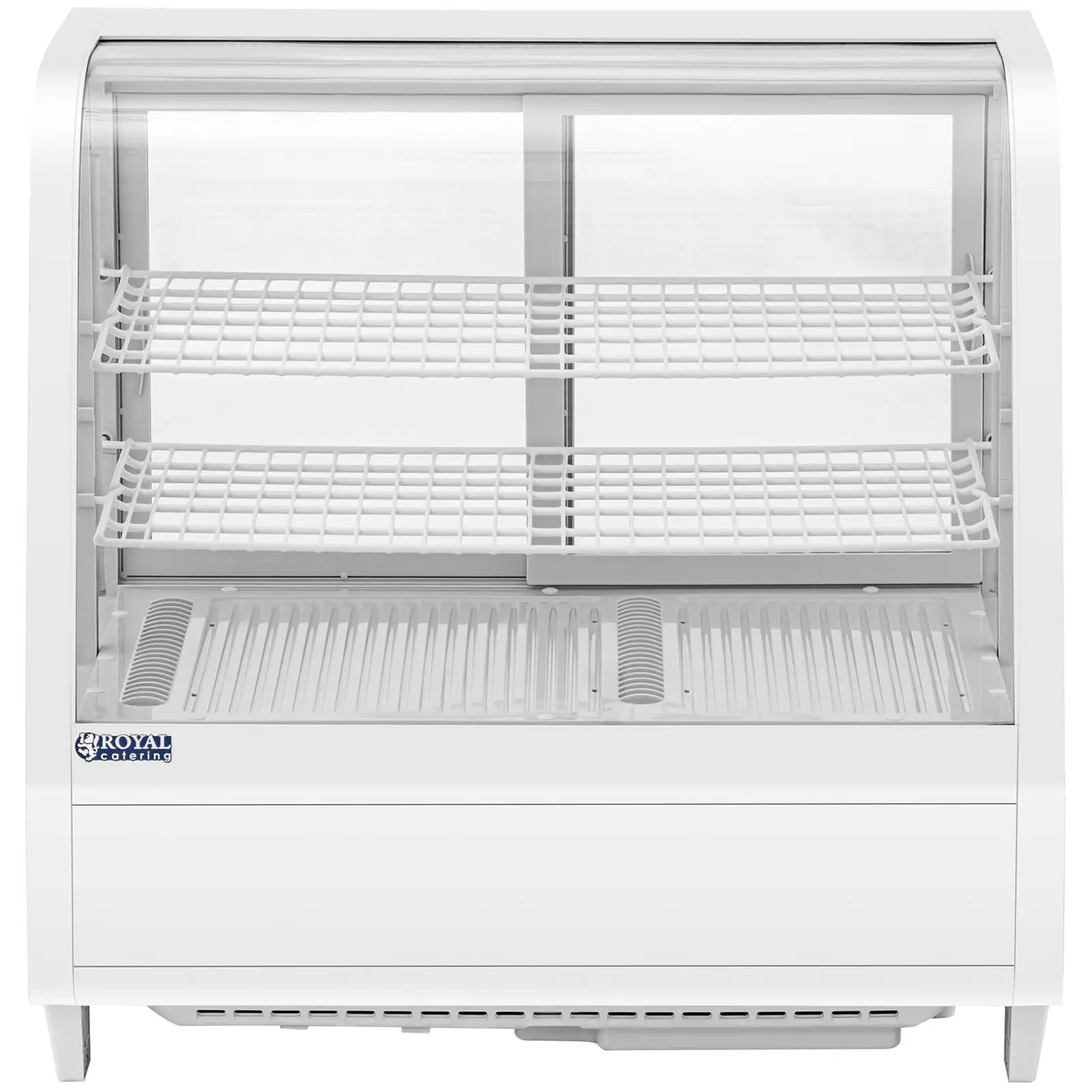 Chladicí vitrína - 100 l - Royal Catering - 3 úrovně - bílá (Barva: Bílá)