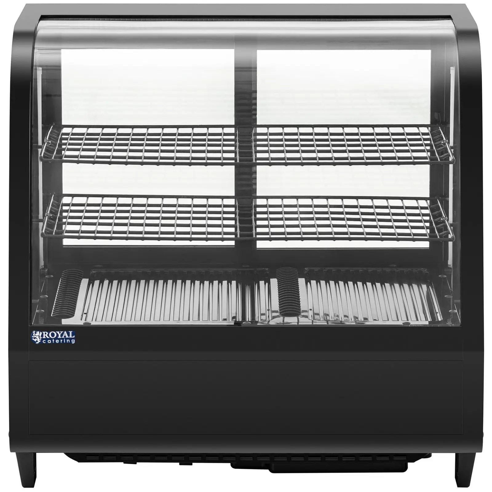 Chladicí vitrína - 100 l - Royal Catering - 3 úrovně - černá (Barva: Černá)