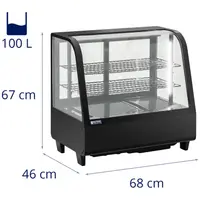 Refrigerated Display Case - 100 L - Royal Catering - 3 levels - black