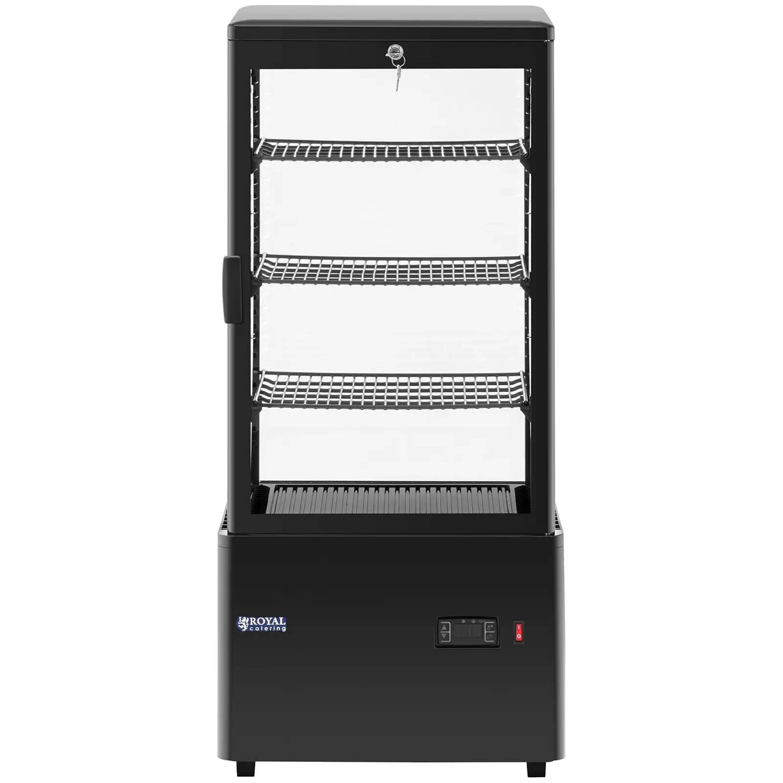 Vetrina refrigerata da banco - 78 L - 4 livelli - nero - chiudibile a chiave