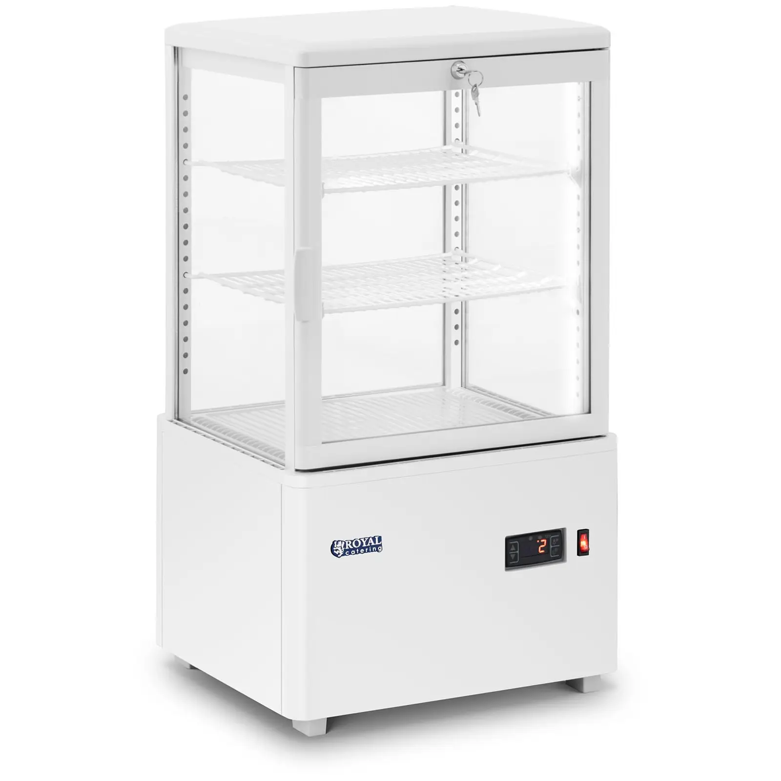 Vitrina refrigerada - 58 l - 3 níveis - branco - fechada - Royal Catering