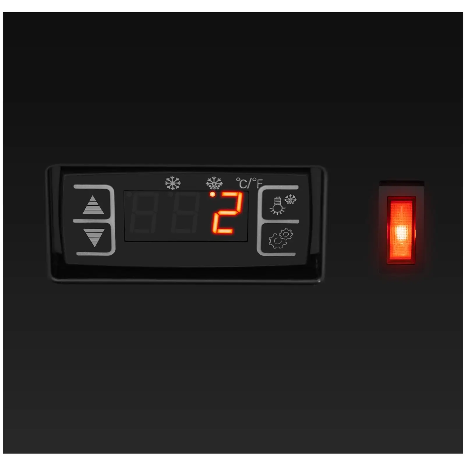 Vitrine réfrigérée - 58 l - Royal Catering - 3 niveaux - Noir - Verrouillable (Volume: 58 l)
