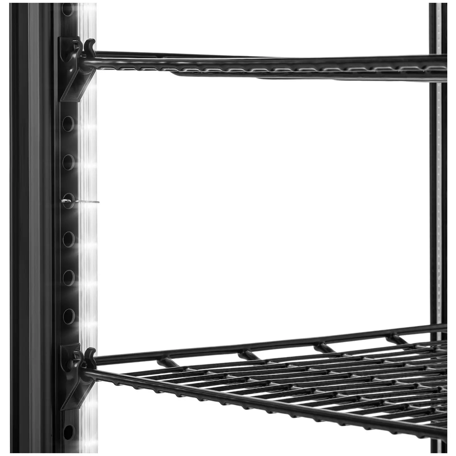 Vitrine réfrigérée - 58 l - Royal Catering - 3 niveaux - Noir - Verrouillable (CEA (consommation énergétique annuelle) [kWh]: 986)