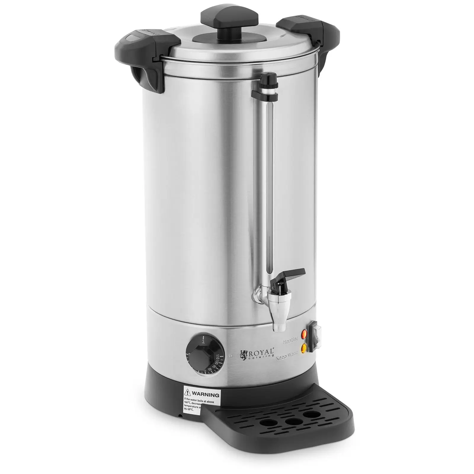 Chaleira para água quente - 9 l - 1500 W - escorredor - prata