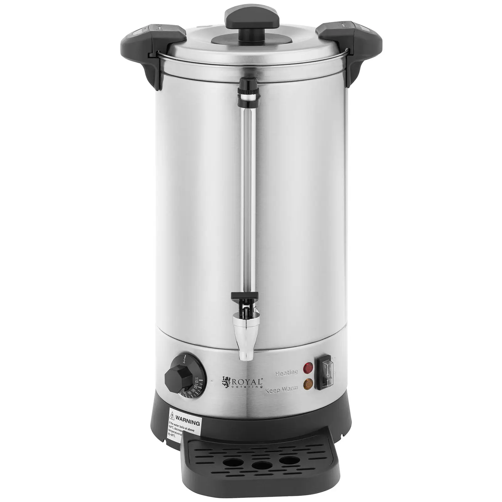 Wasserkocher - 9 L - 1500 W - Abtropfschale - Silbern