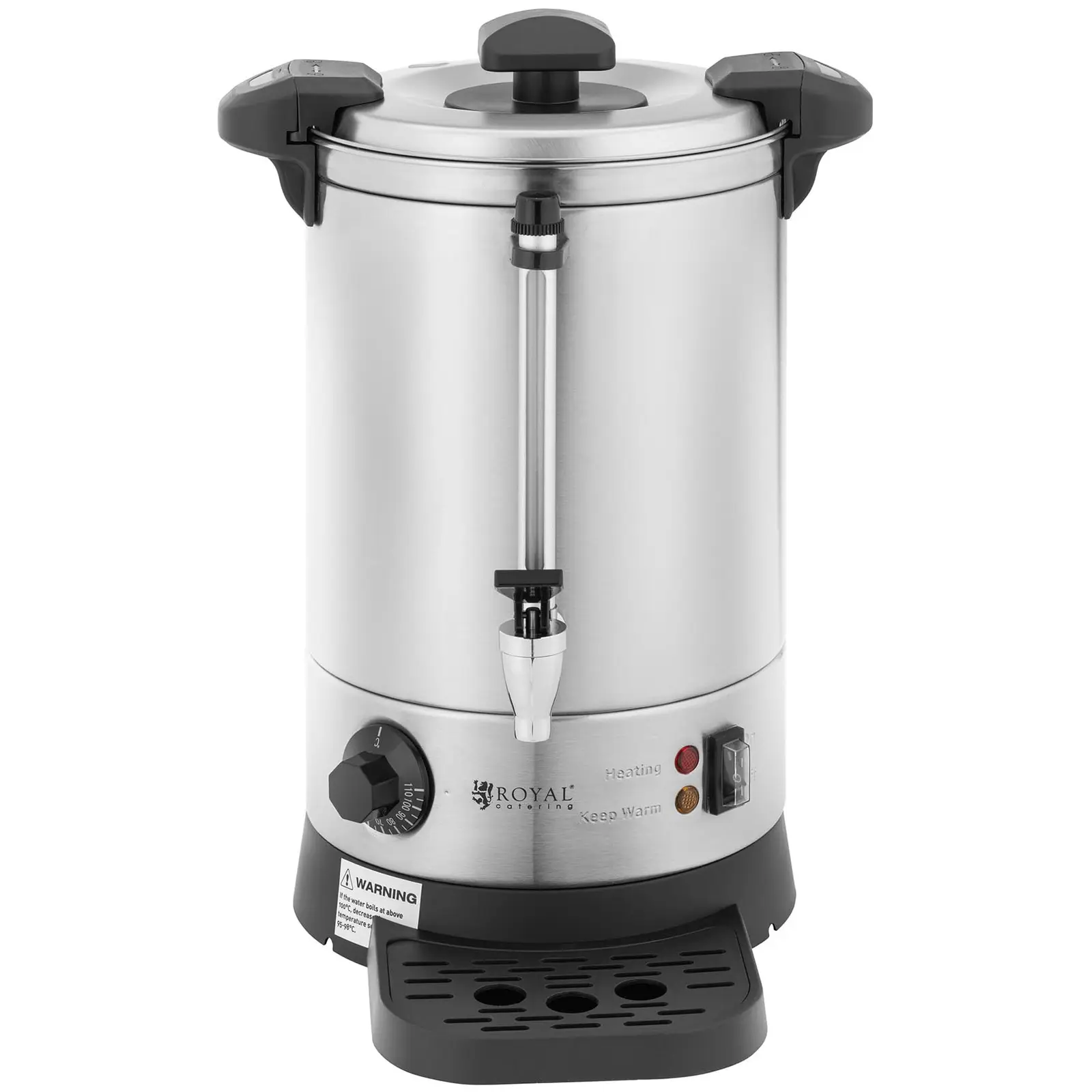 Varný termos - 6,1  l - 1 500 W - odkapávací miska - stříbrný (Celkový objem: 8.4 l)