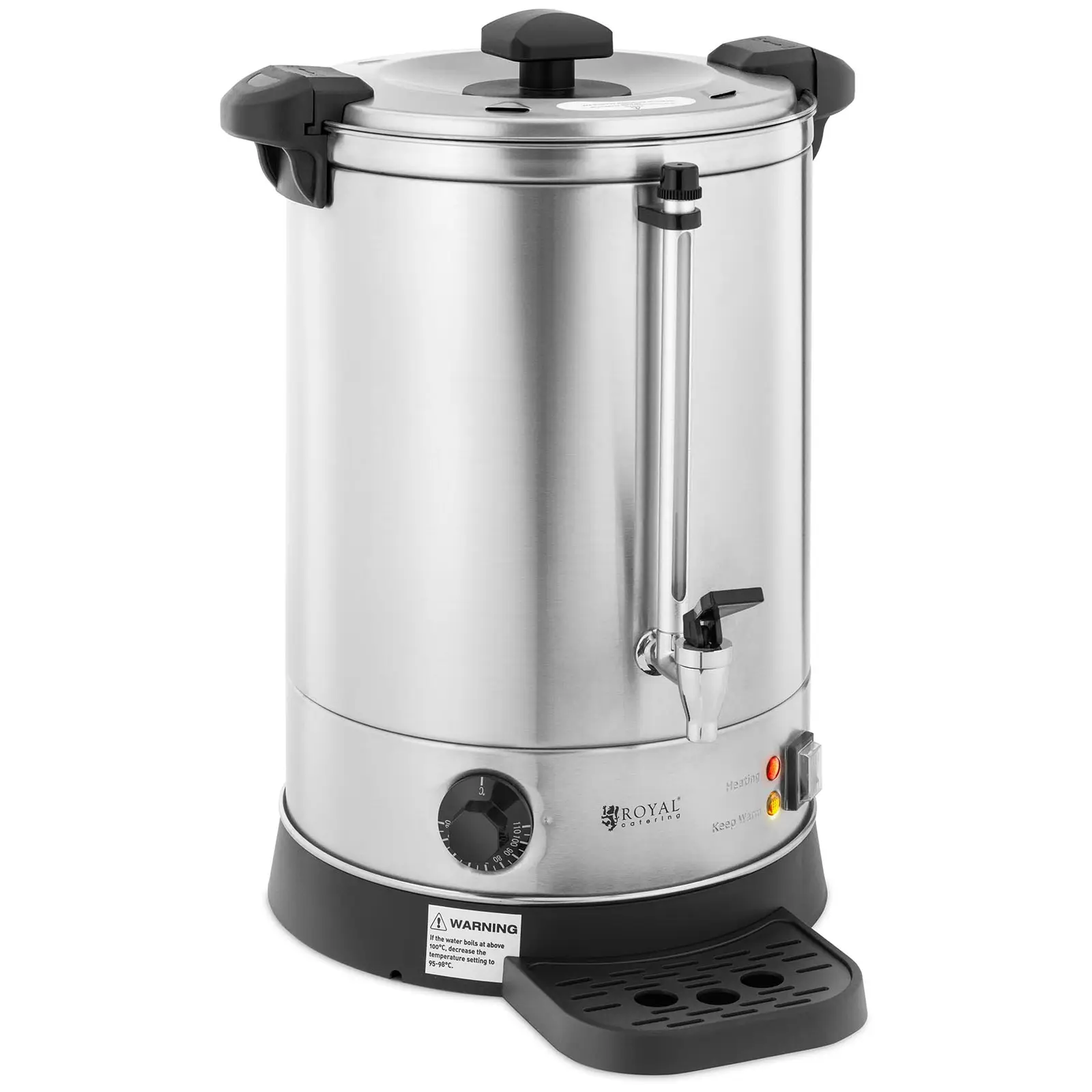 Električno kuhalo za vodu - 13,5 l - 2500 W - posuda za kapanje - srebrna