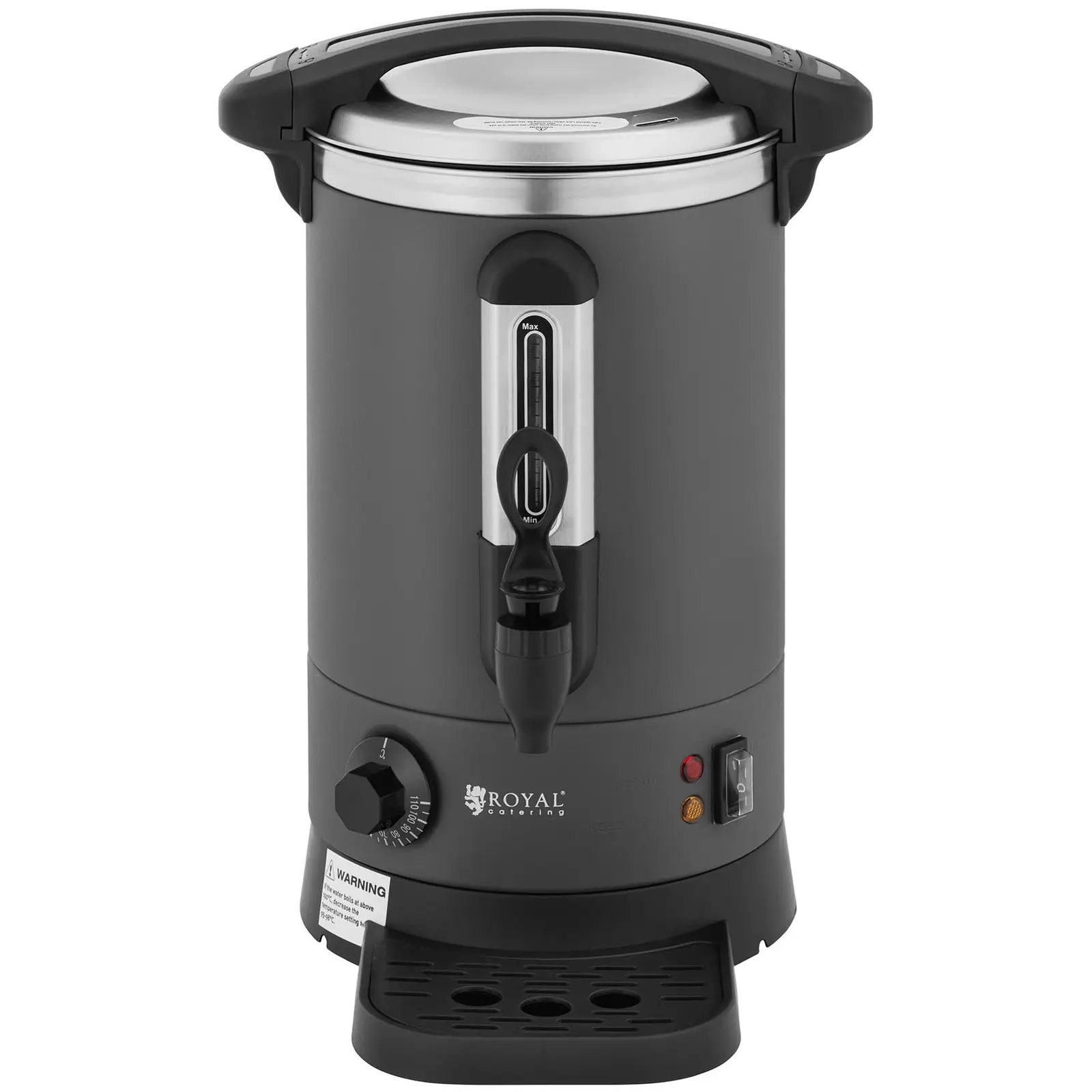 Varný termos - 6,1  l - 1 500 W - odkapávací miska - šedý (Celkový objem: 8.4 l)