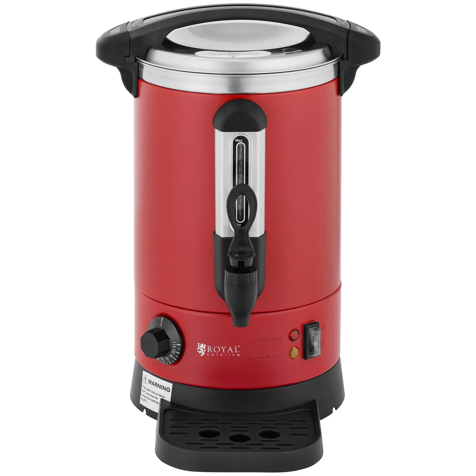 Varný termos - 6,1  l - 1 500 W - odkapávací miska - červený (Celkový objem: 8.4 l)